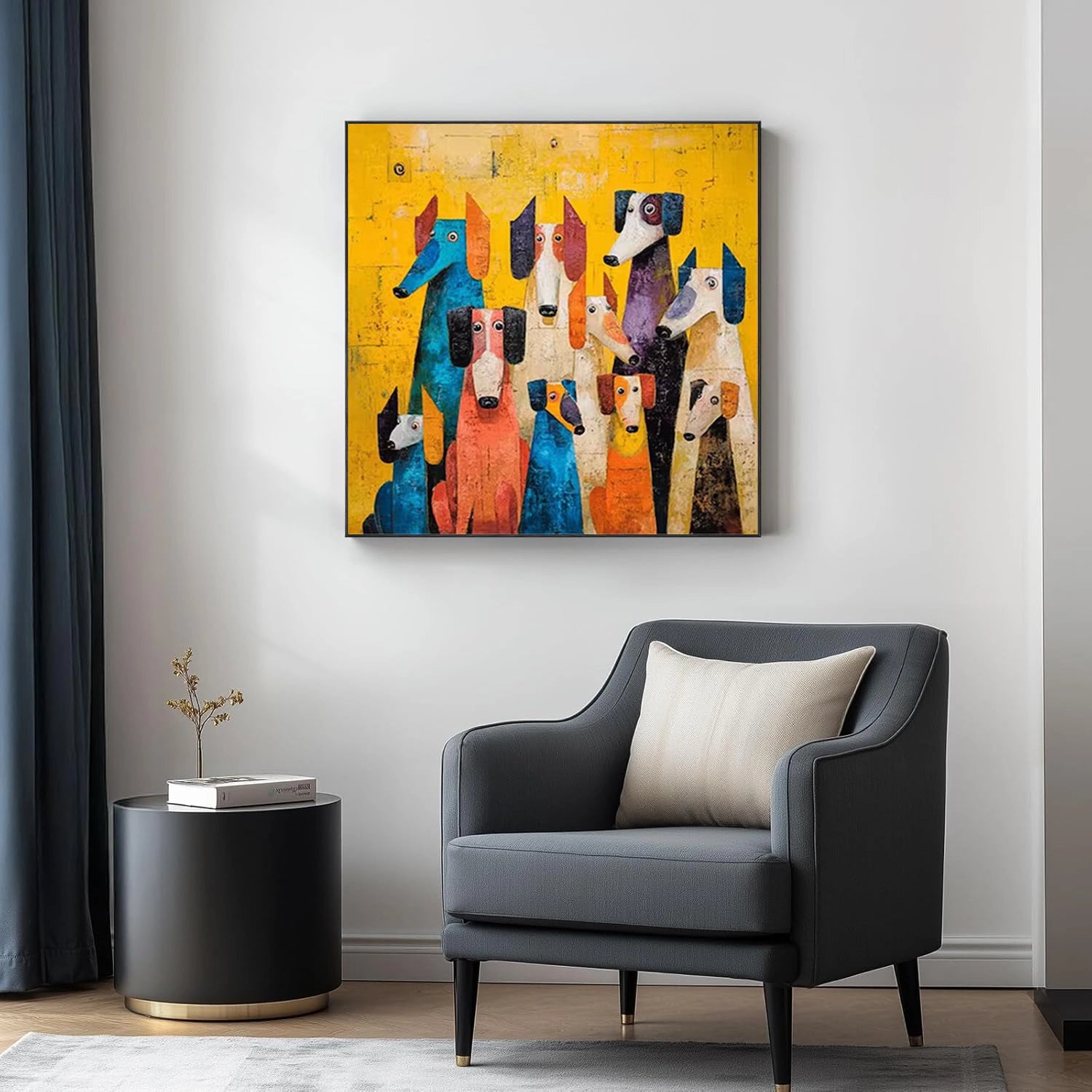 Abstract Animal Dog Wall Art #AC075