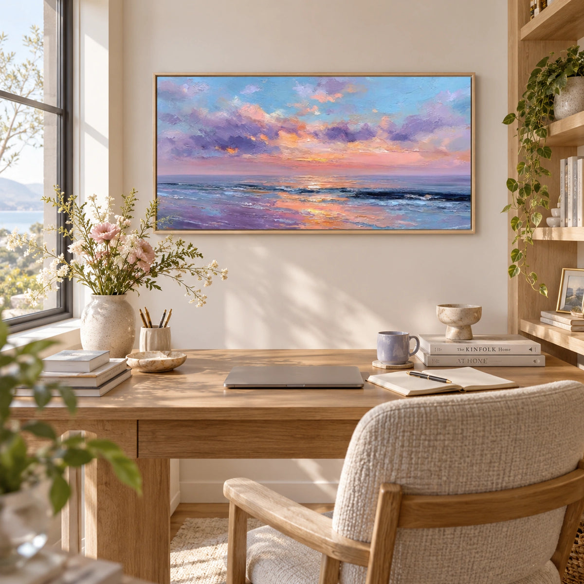 Ocean And Sky Abstract Textured Wall Art #OS243
