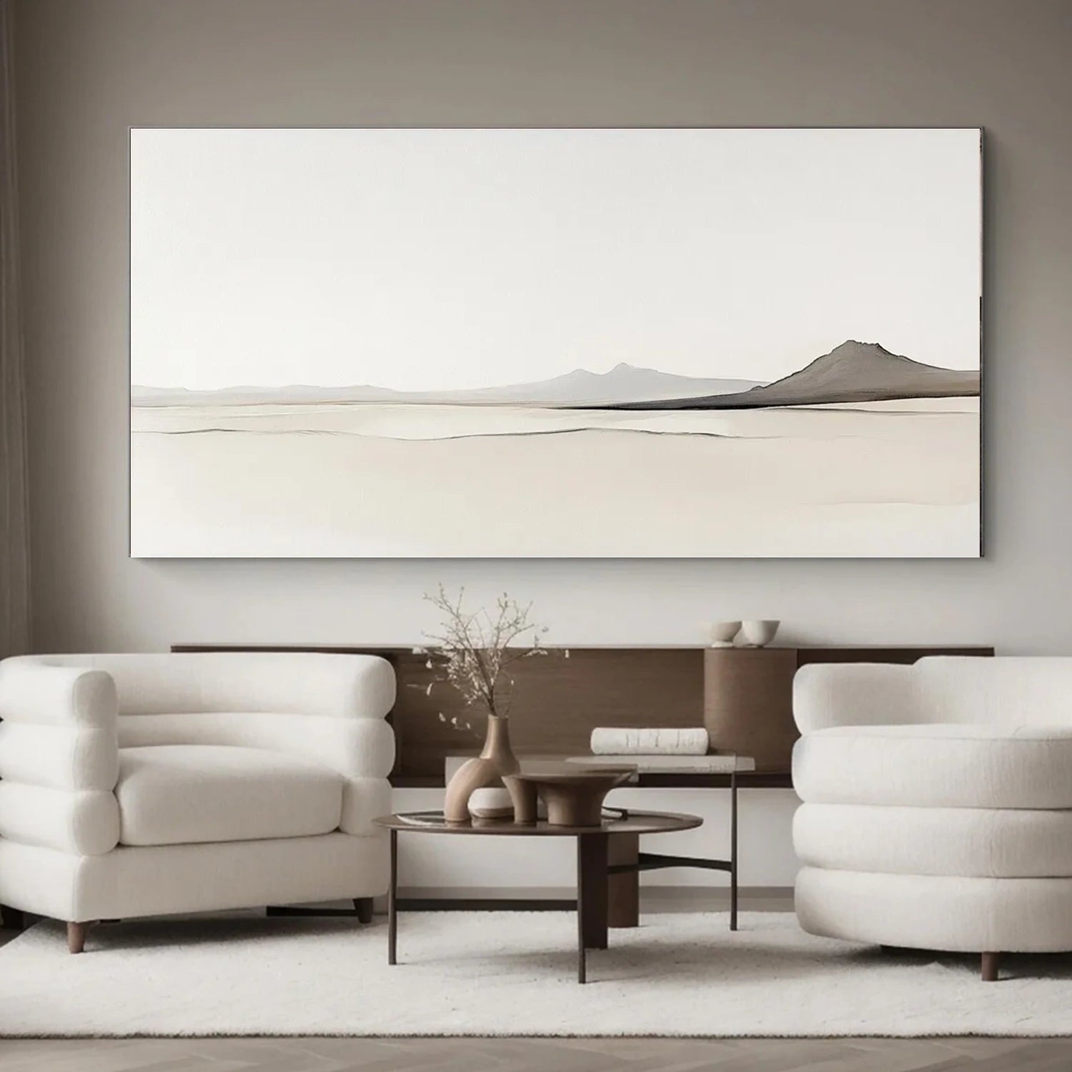 White Minimalist Canvas Art #MT151