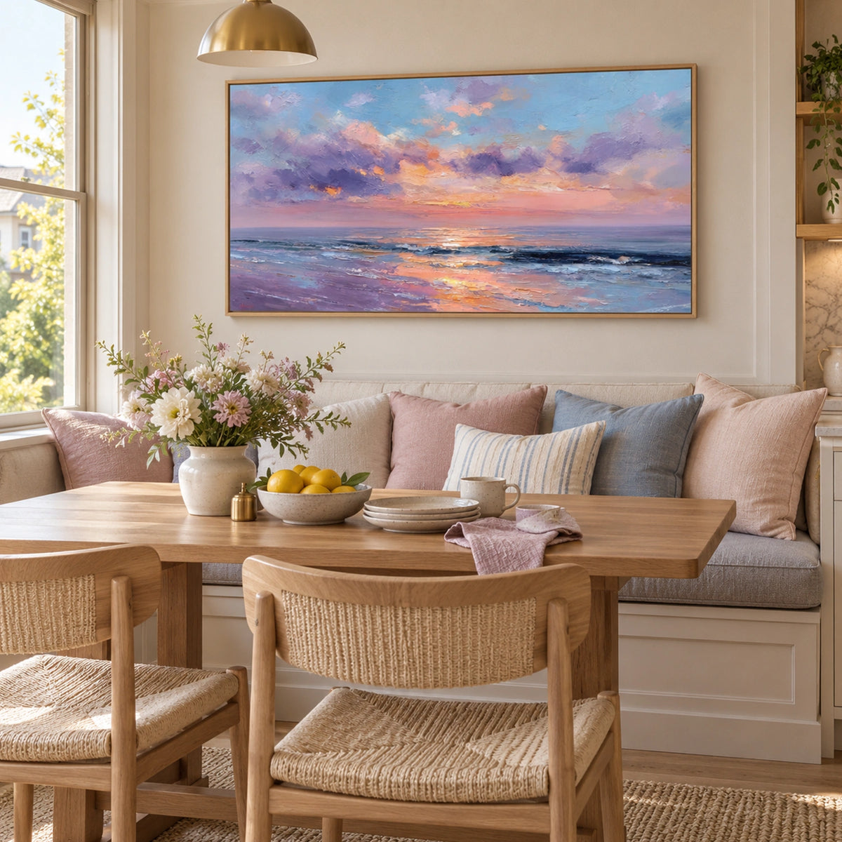 Ocean And Sky Abstract Textured Wall Art #OS243