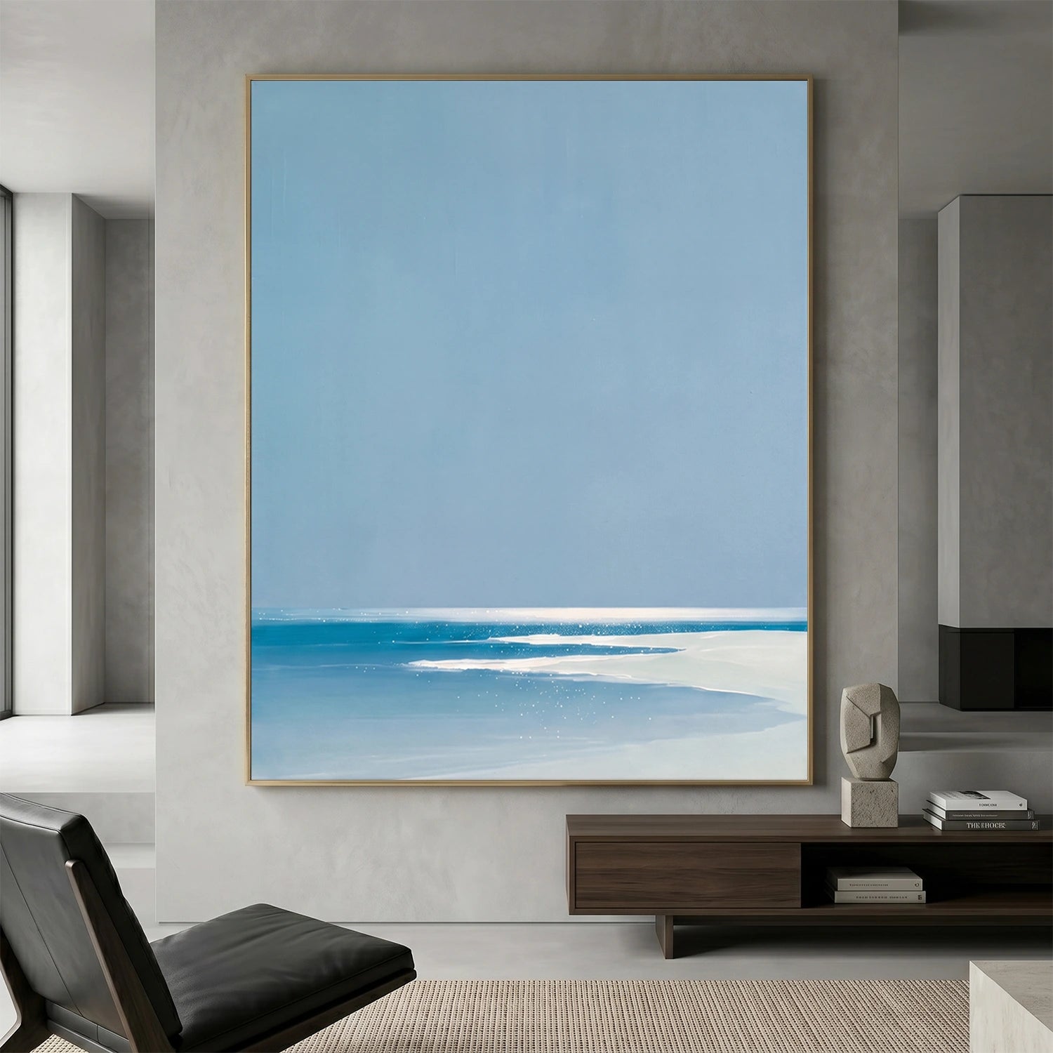 Blue Ocean And Sky Abstract Wall Art #OS165