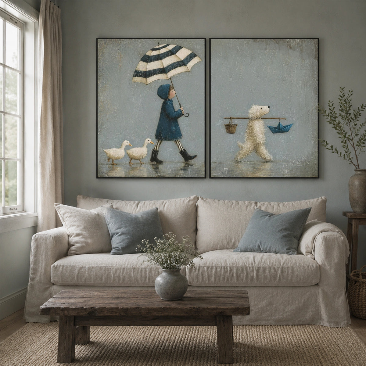 Abstract Portrait Canvas Art Set of 2 #AE168