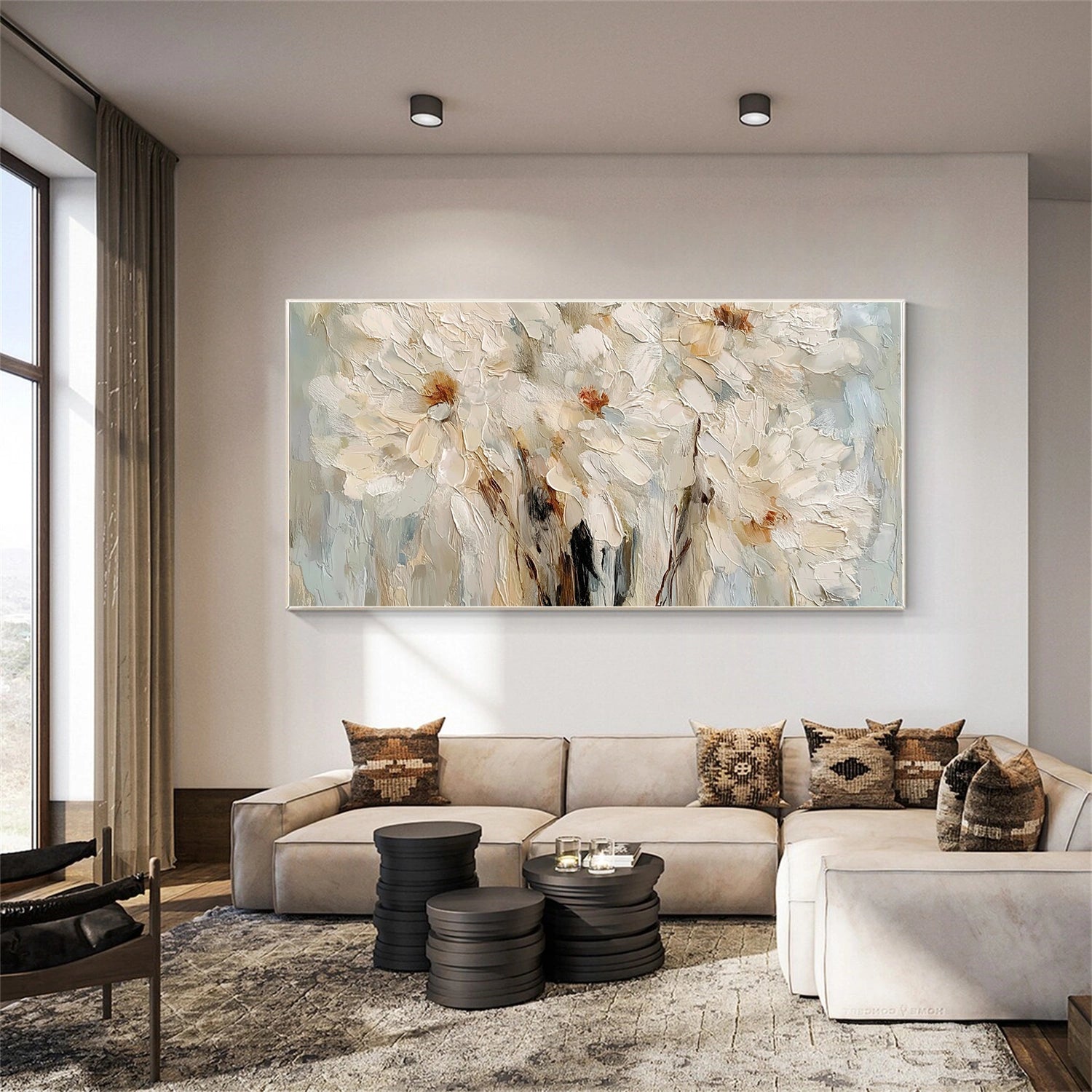 Flower Abstract Textured Wall Art #FP175