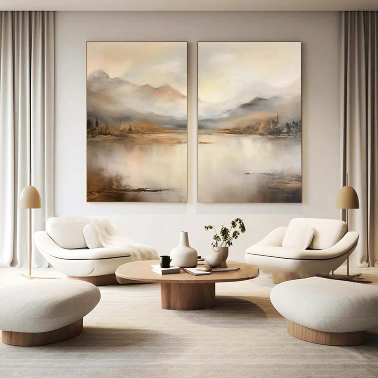 Abstract Mountain Canvas Art Set of 2 #MO035