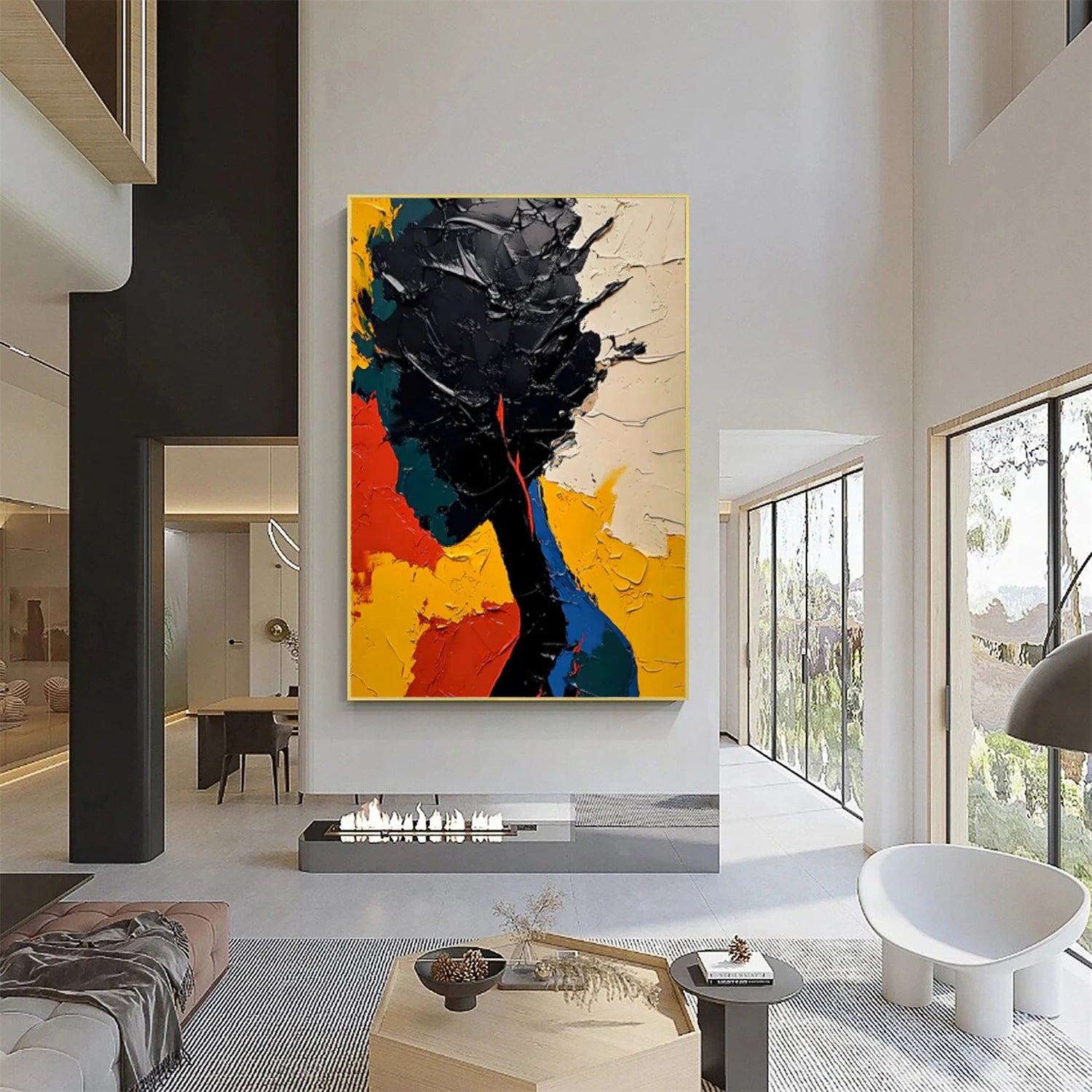 Abstract Portrait Textured Canvas Art #AE047