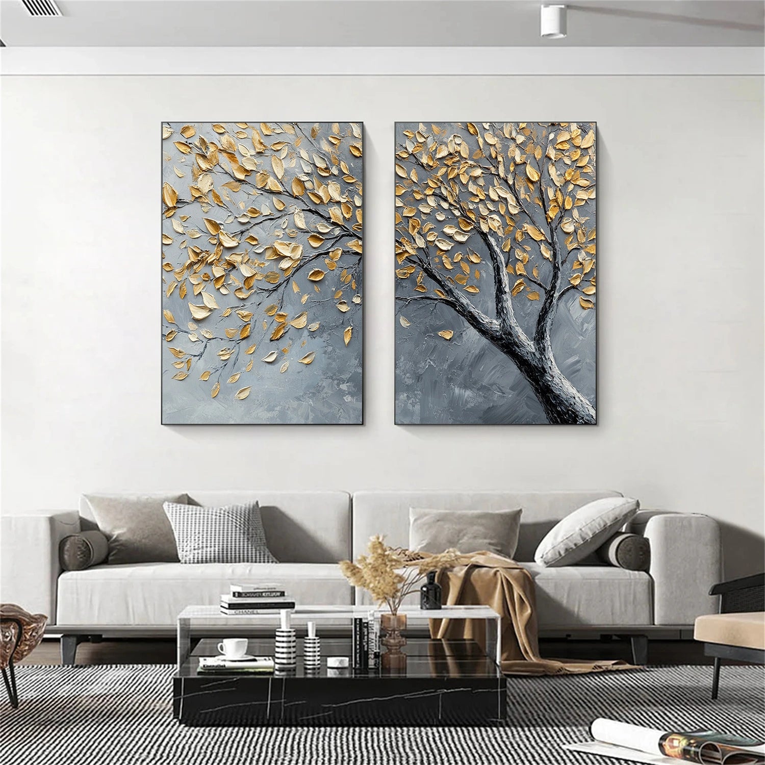 Tree Abstract Textured Wall Art Set of 2 #TP065