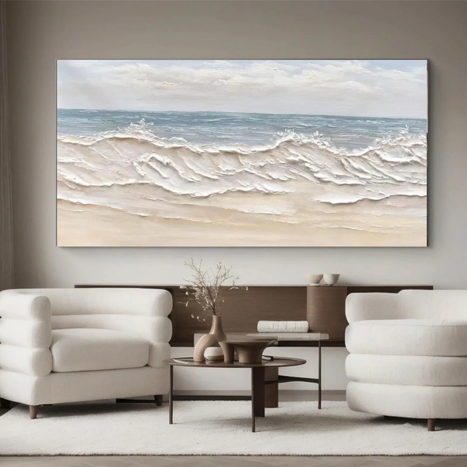 Ocean And Sky Abstract Textured Wall Art #OS097