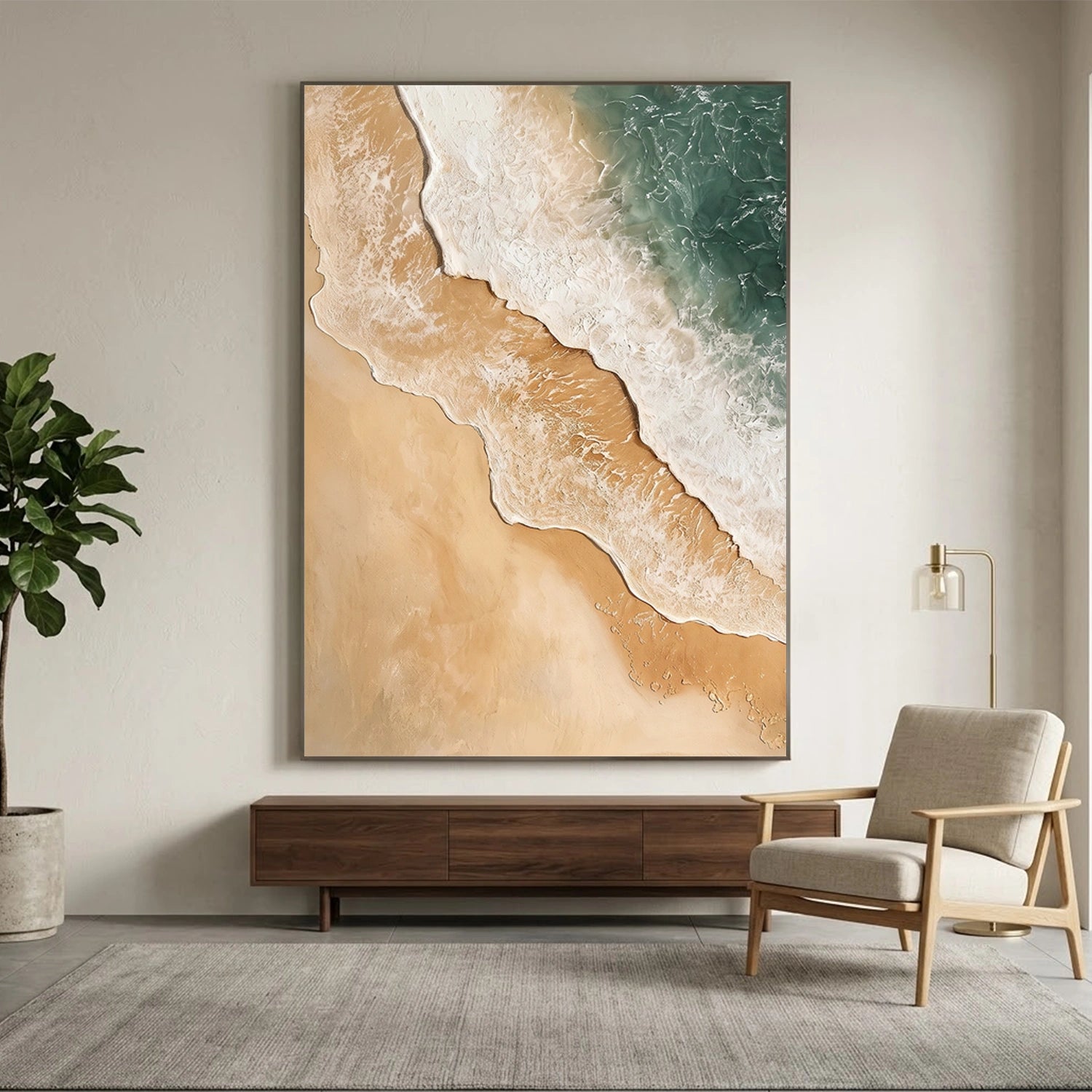 Ocean And Sky Abstract Textured Wall Art #OS168
