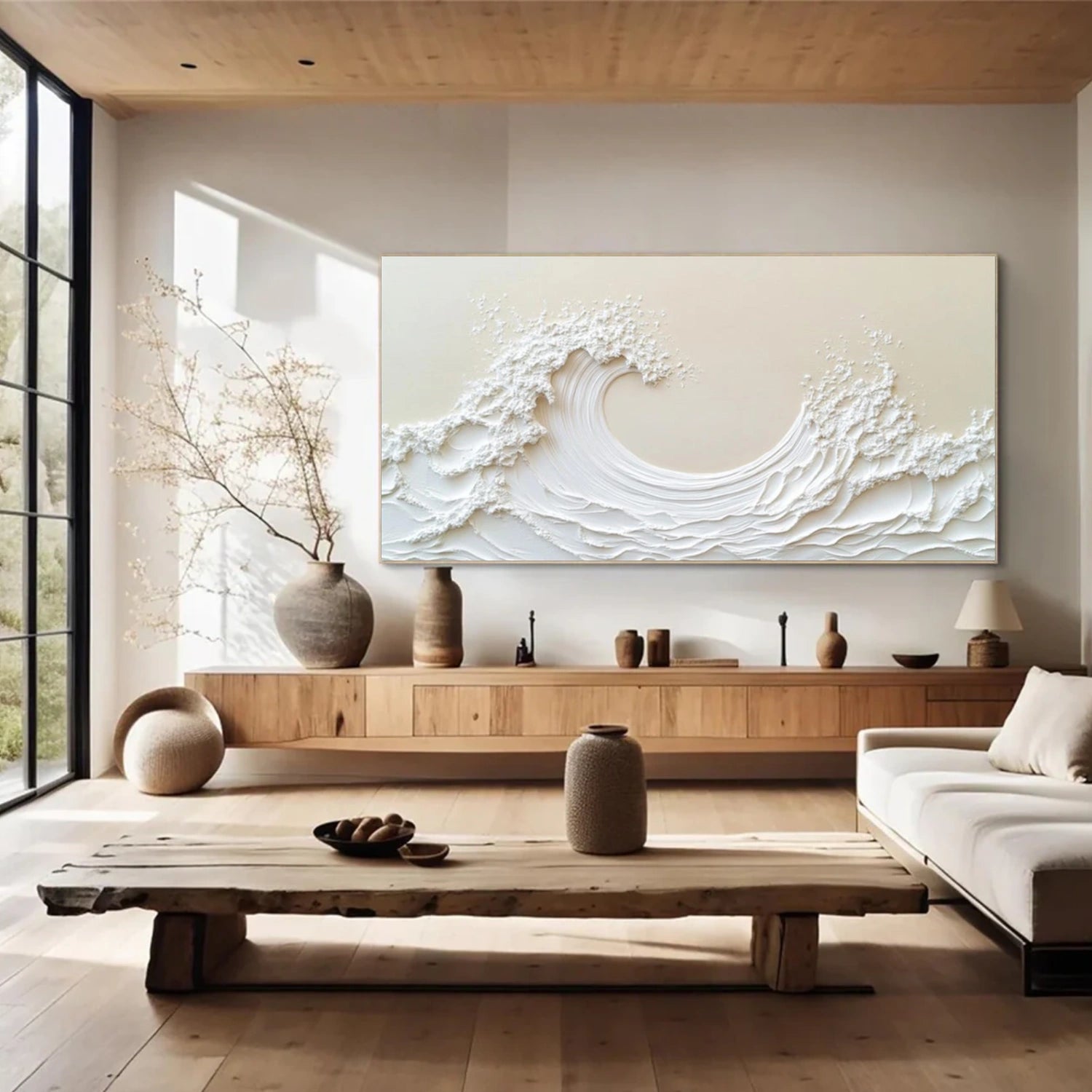 Ocean And Sky Minimalist Textured Wall Art #OS142
