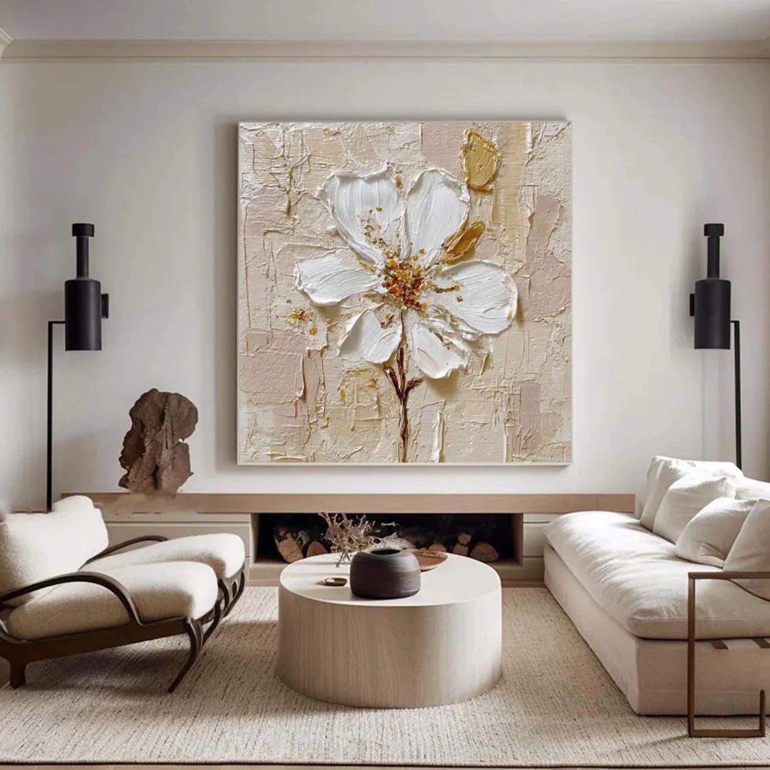 Flower Abstract Textured Wall Art #FP133