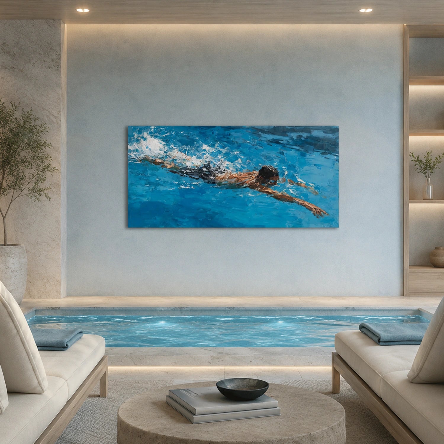 Swimming Sport Textured Wall Art #MS134