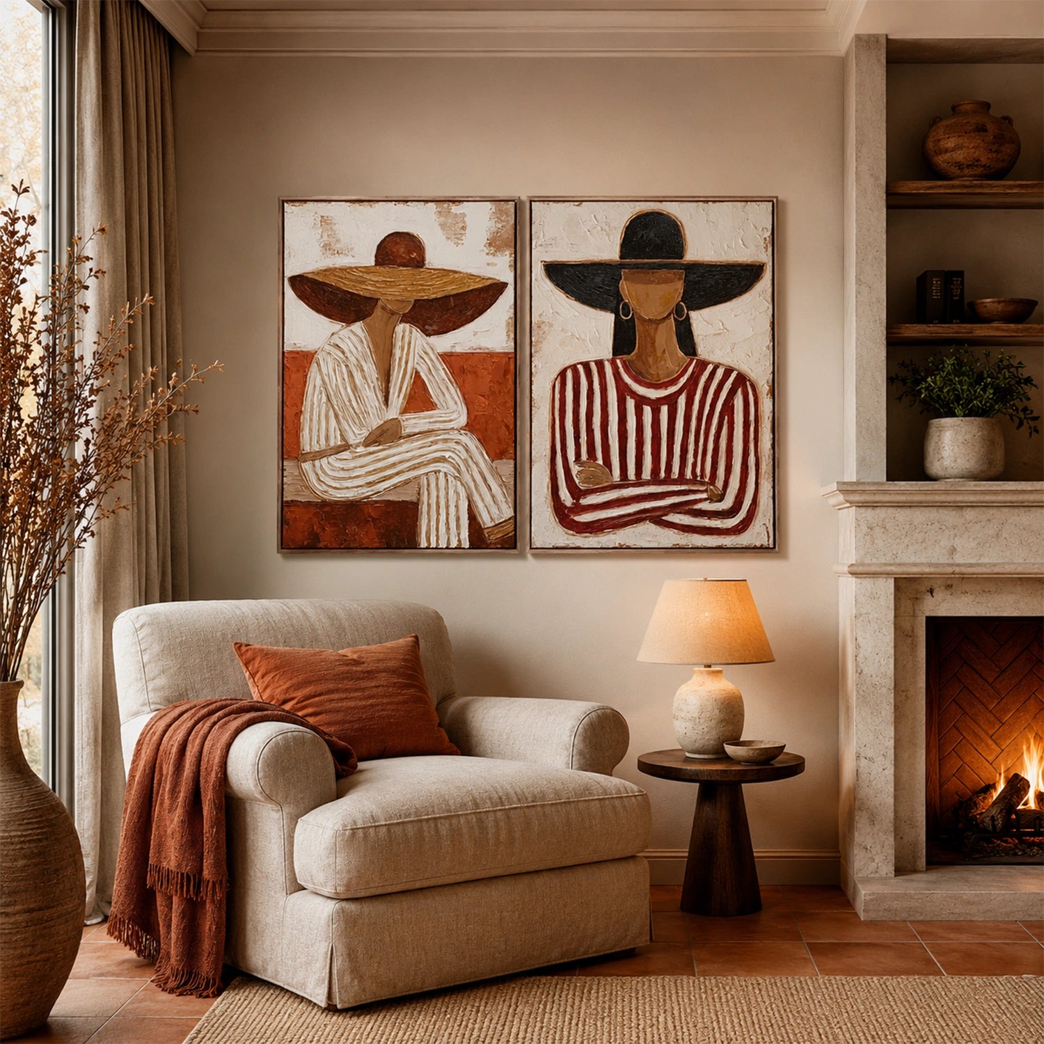 American Western Cowboy Art Set of 2 #VT199