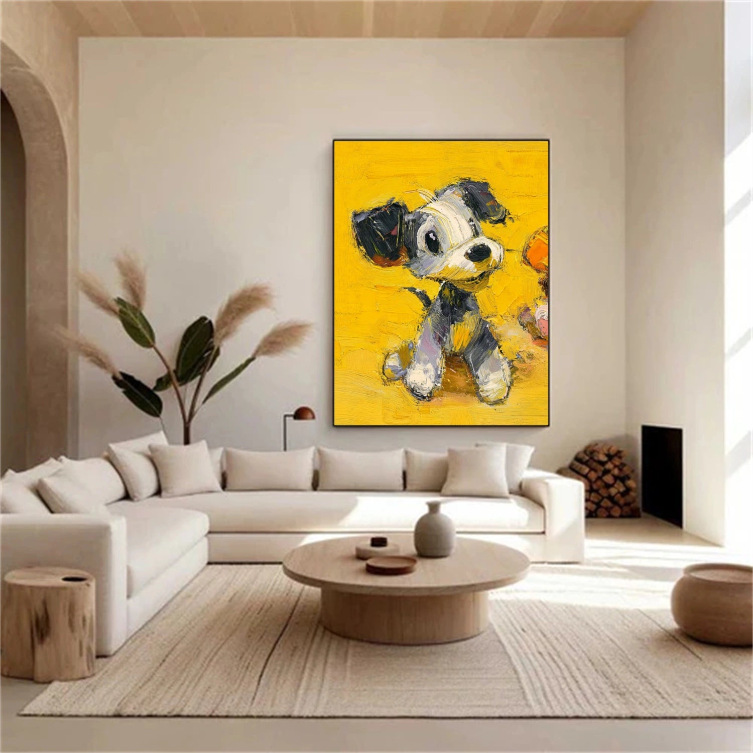 Abstract Animal Dog Textured Wall Art #AC094