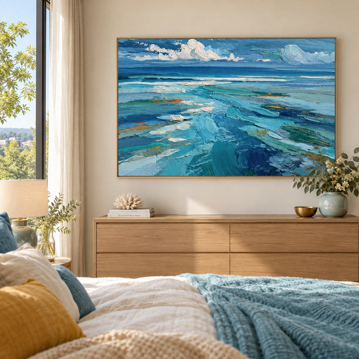 Ocean And Sky Abstract Textured Wall Art #OS242