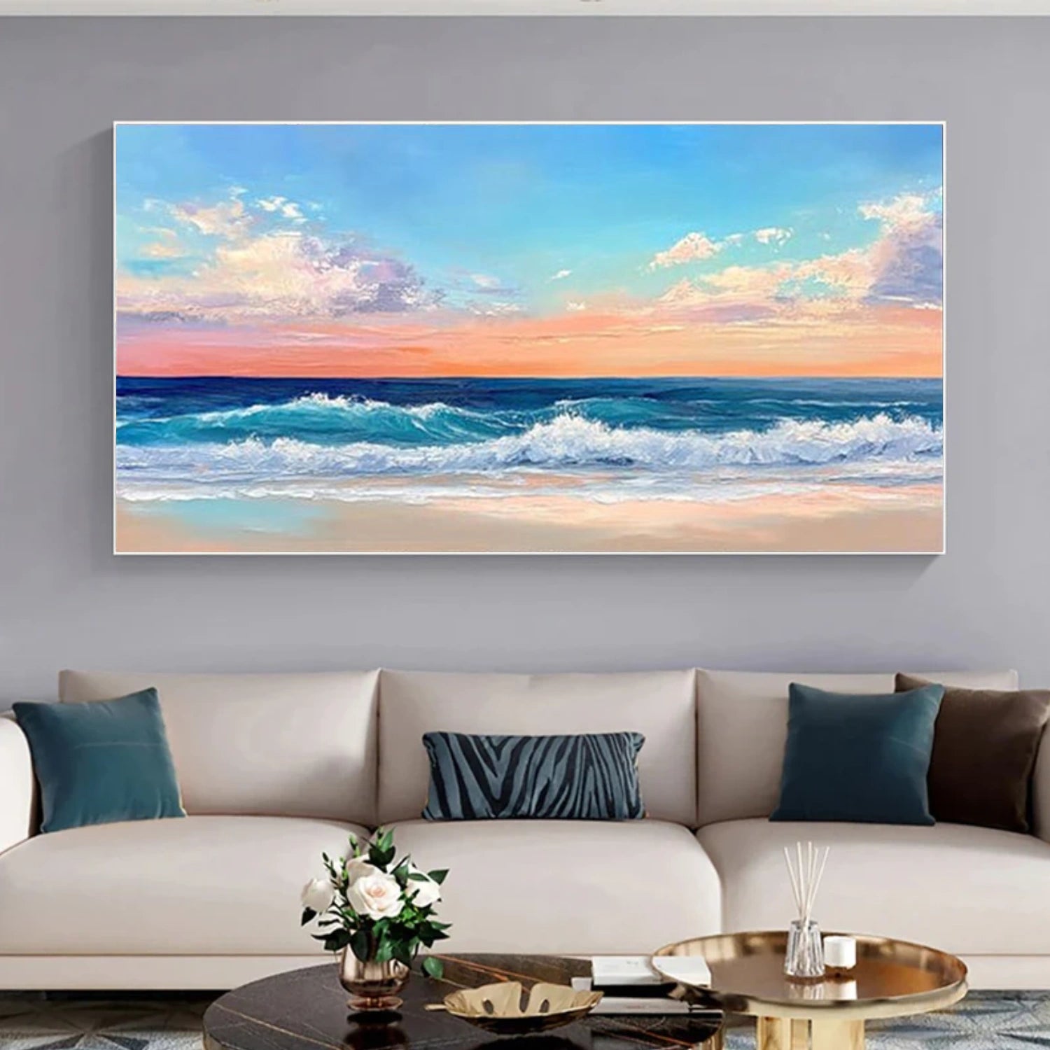 Ocean And Sky Abstract Wall Art #OS115