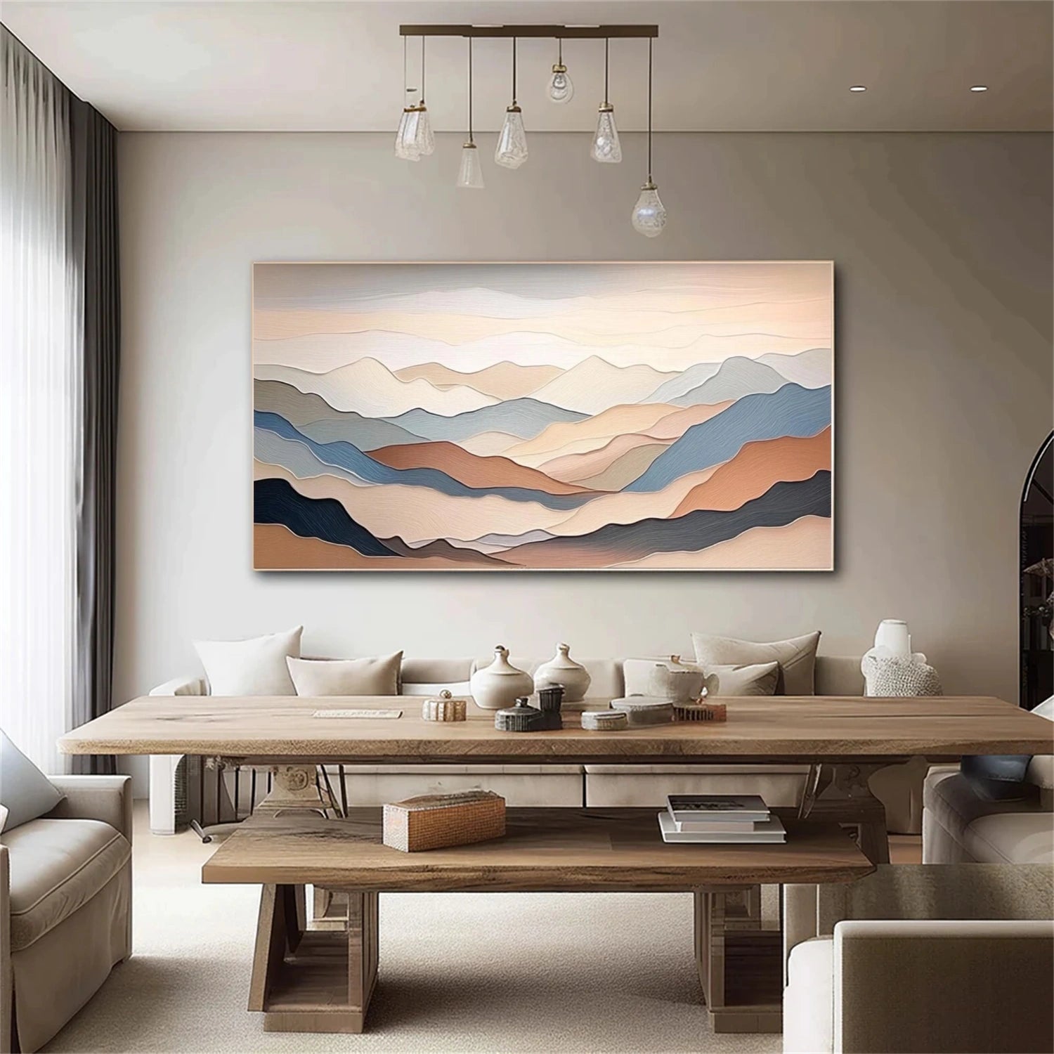 Abstract Mountain Textured Canvas Art #MO023