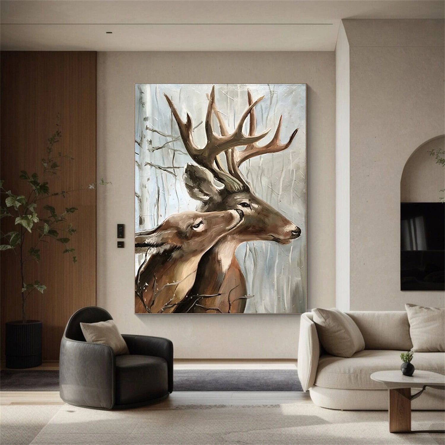 Abstract Animal Rangifer tarandus Wall Art #AC054