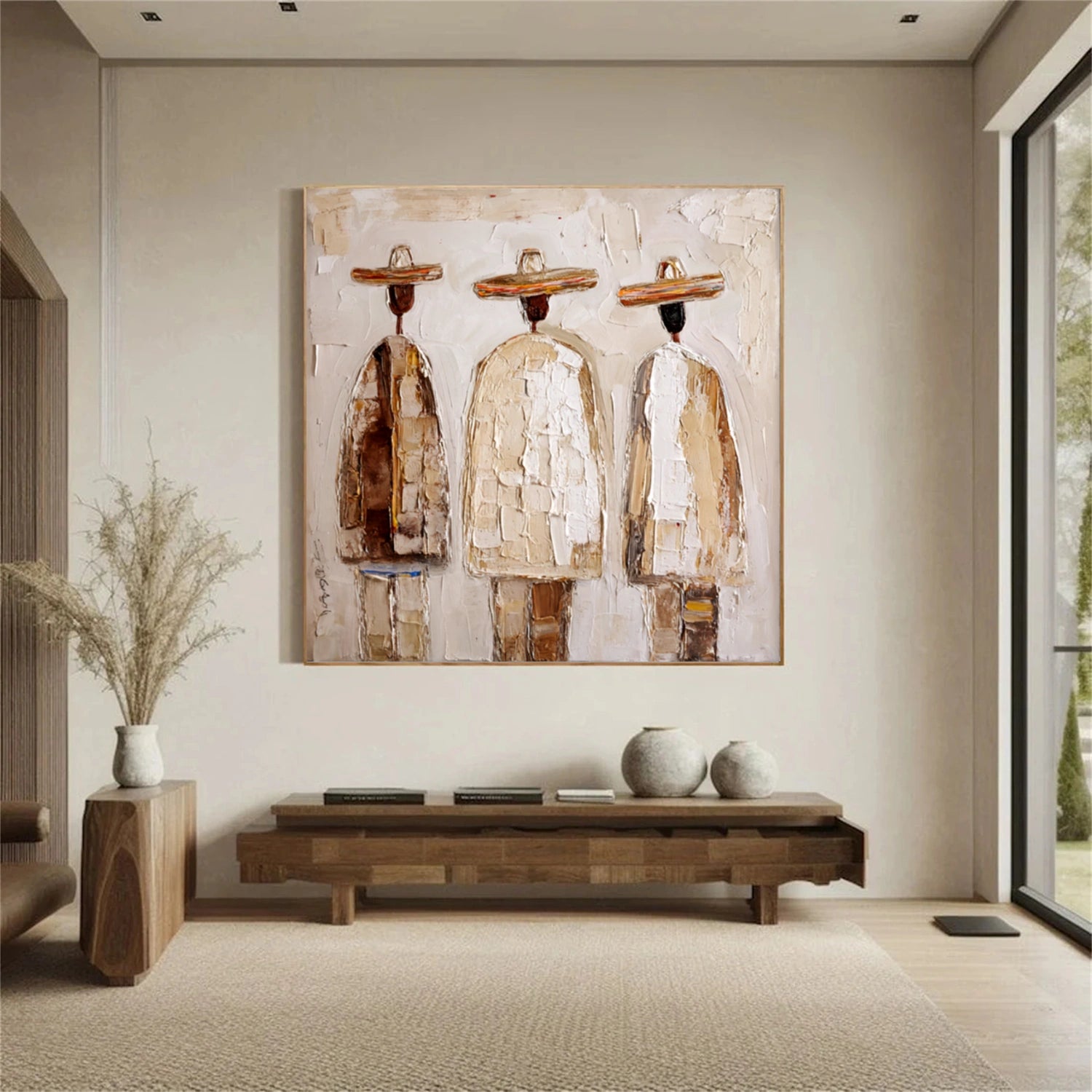Abstract Portrait Textured Canvas Art #AE128