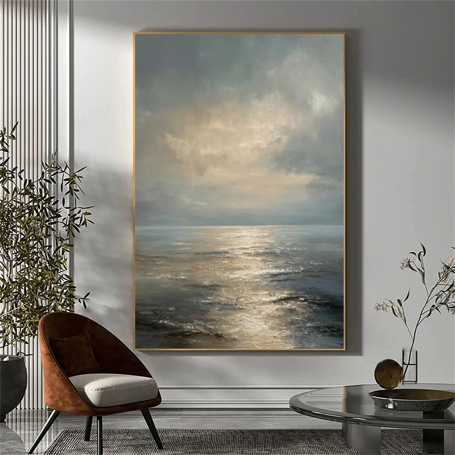 Ocean And Sky Abstract Wall Art #OS096