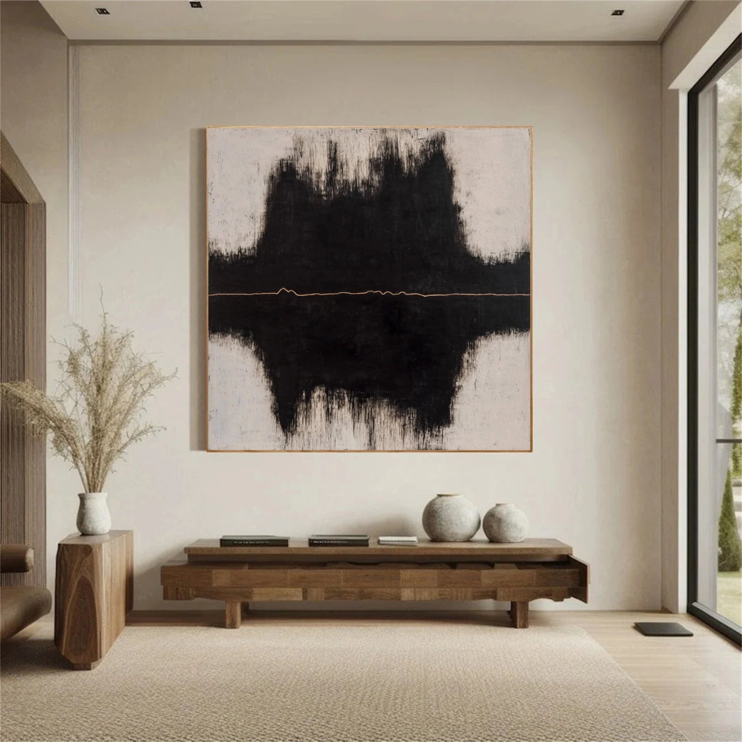Black Minimalist Canvas Art #MT208