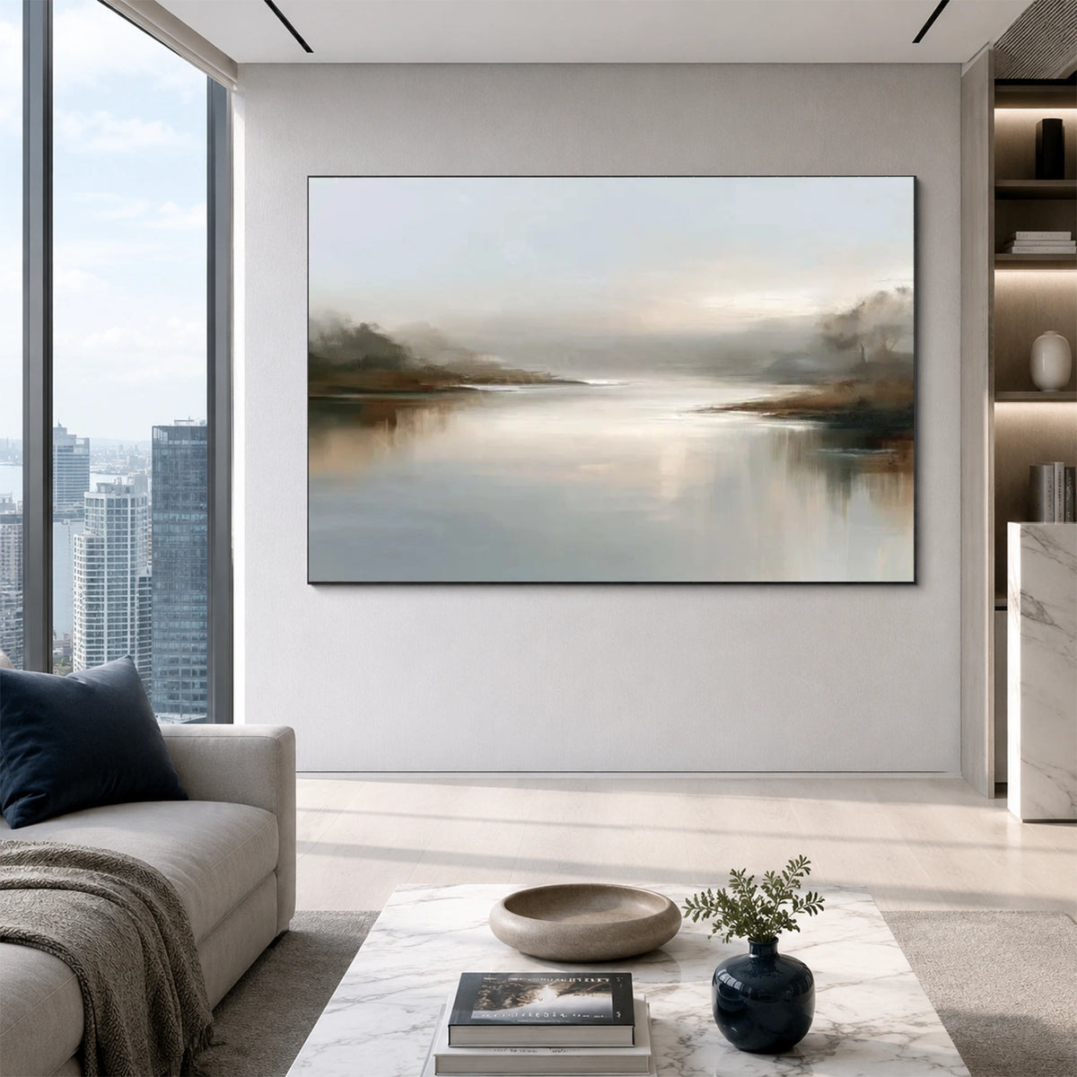Ocean And Sky Abstract Wall Art #OS247