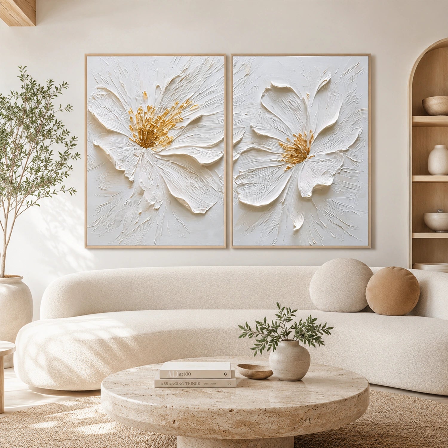 Flower Abstract Textured Wall Art Set of 2 #FP197