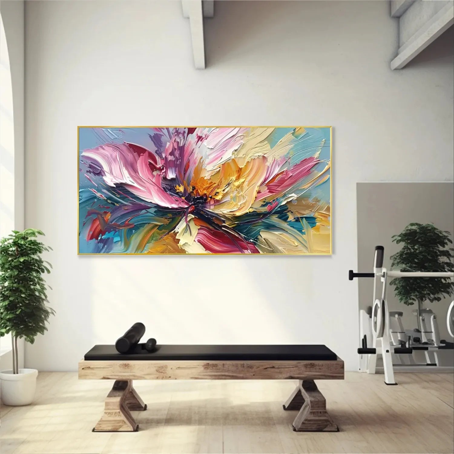 Colorful Flower Textured Painting Canvas #FP005