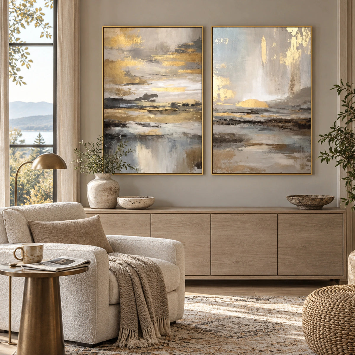 Abstract Textured Wall Art Set of 2 #AT196