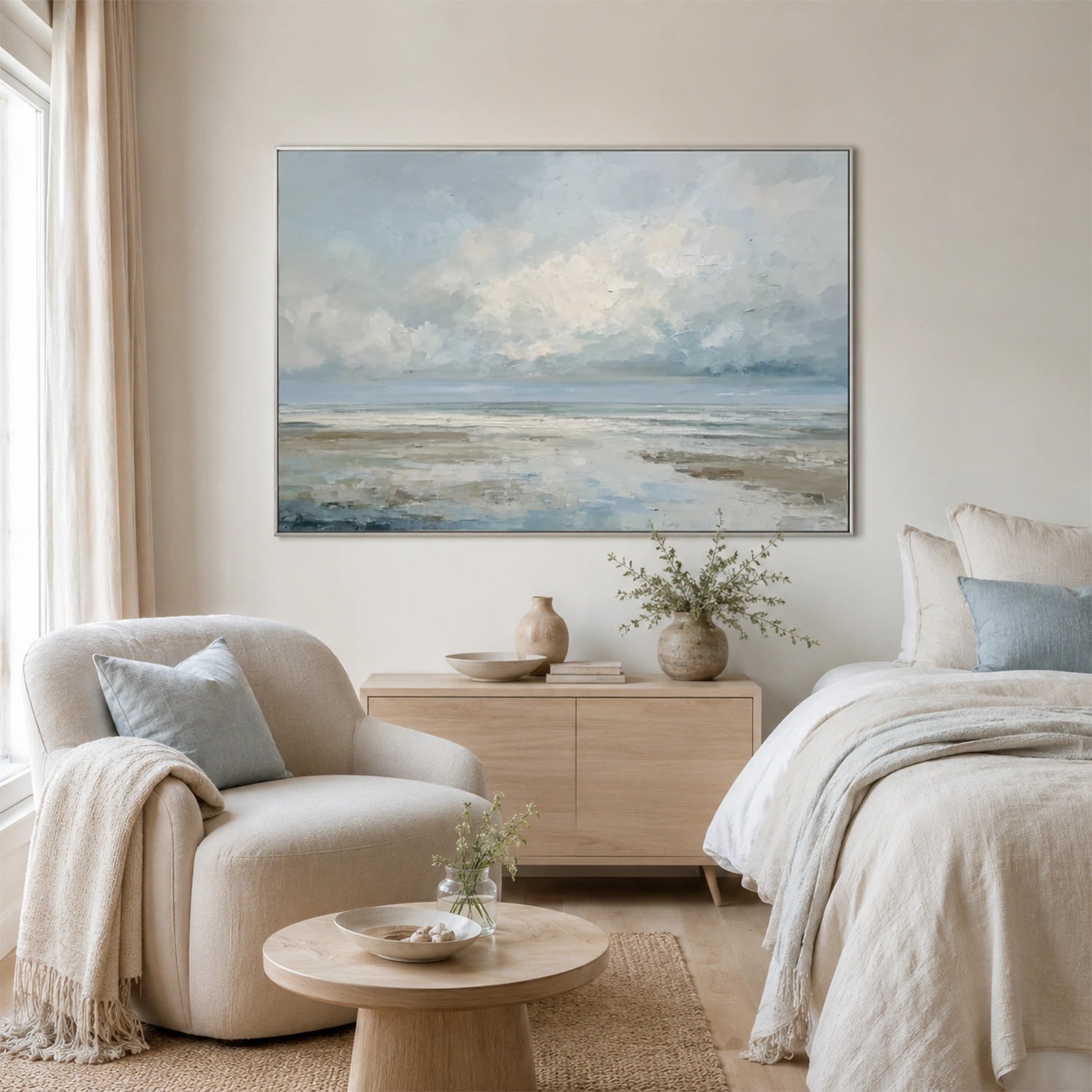 Ocean And Sky Abstract Textured Wall Art #OS184