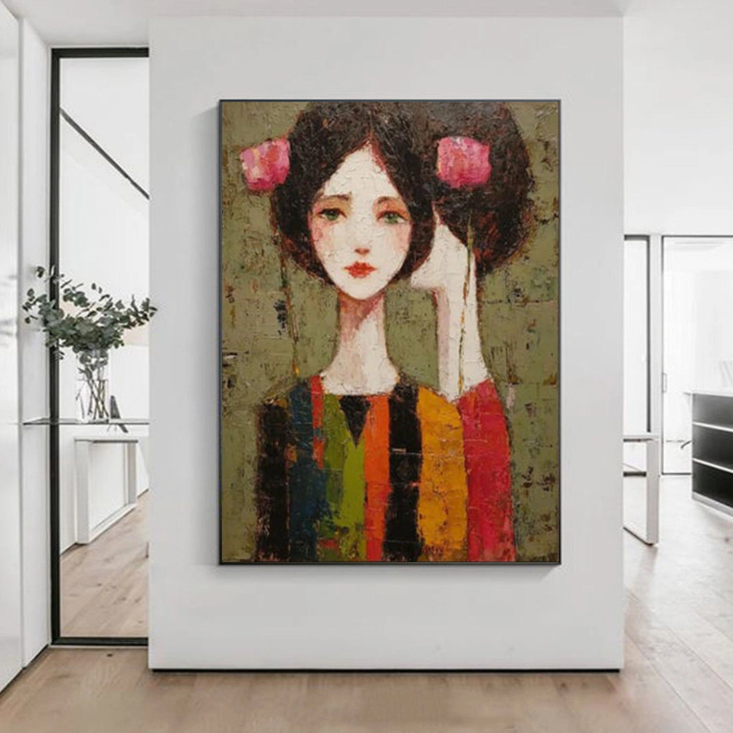 Abstract Portrait Canvas Art #AE093