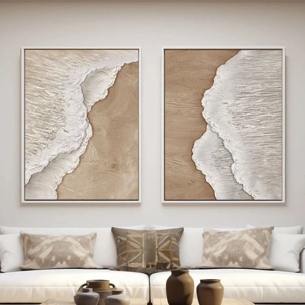 Ocean Textured Painting Canvas Set of 2 #OS011