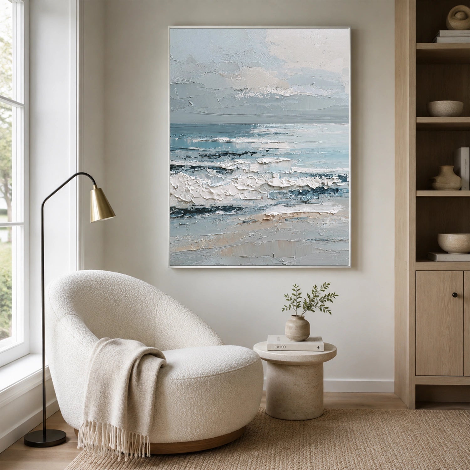 Ocean And Sky Abstract Textured Wall Art #OS188
