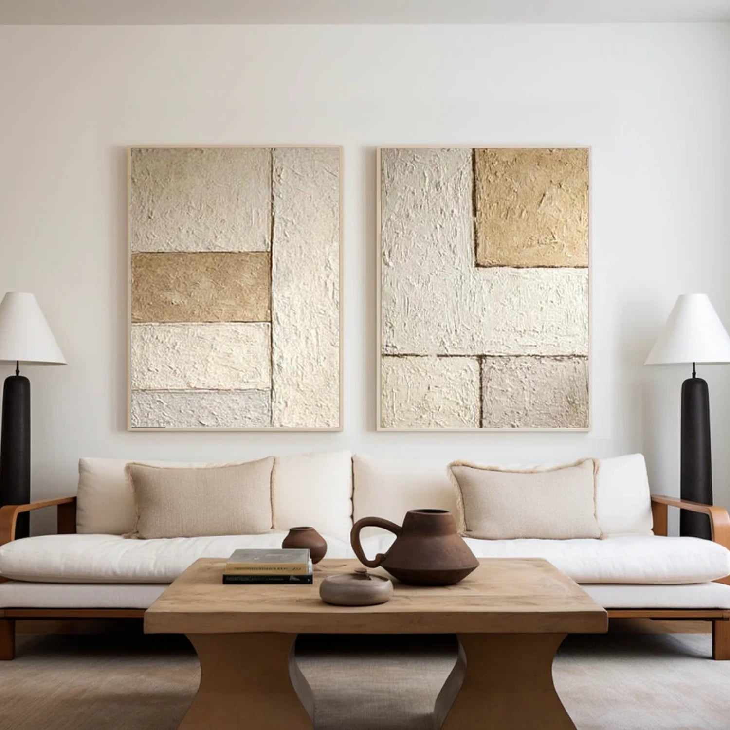 Wabi Sabi Textured Canvas Art Set of 2 #WS134