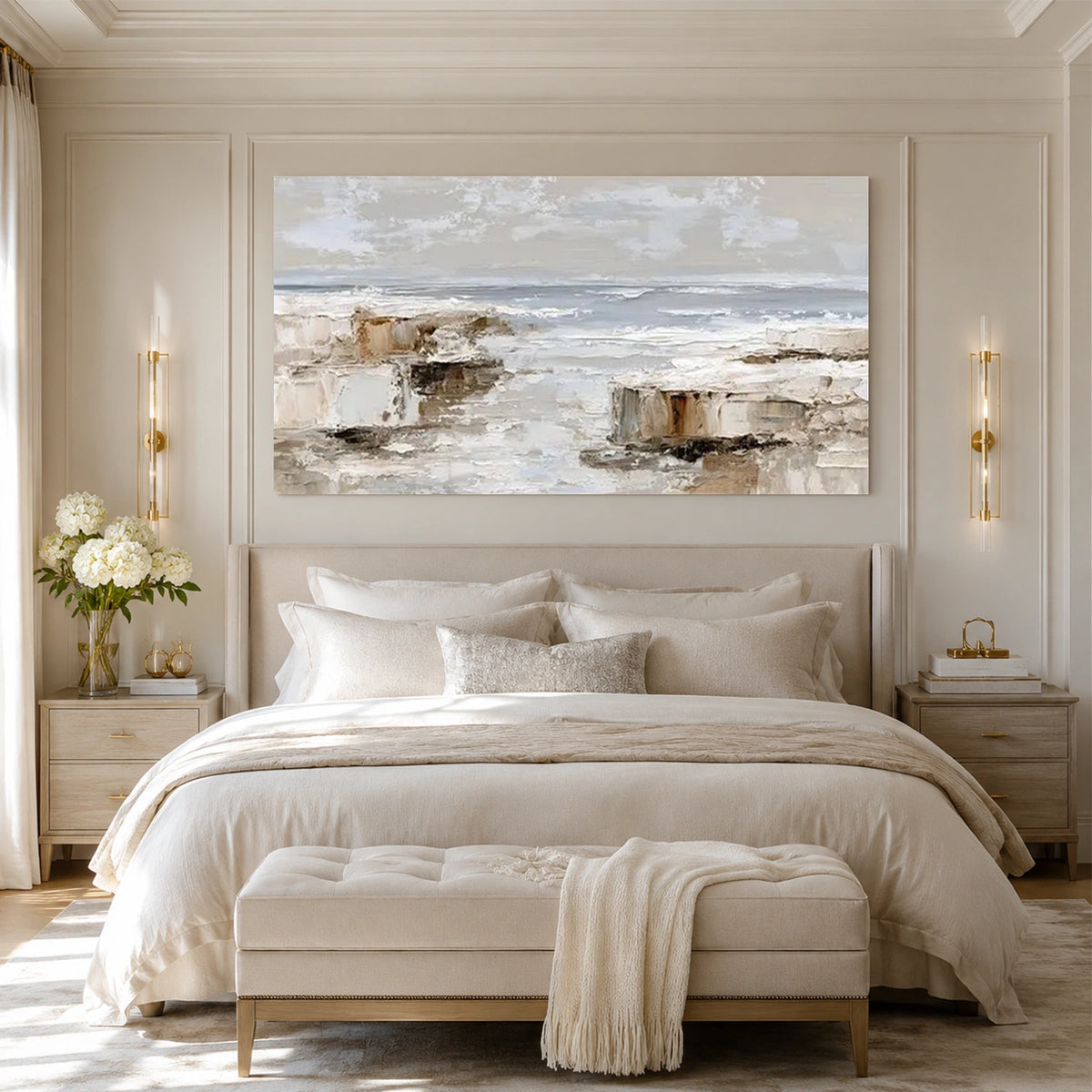 Ocean And Sky Abstract Textured Wall Art #OS224