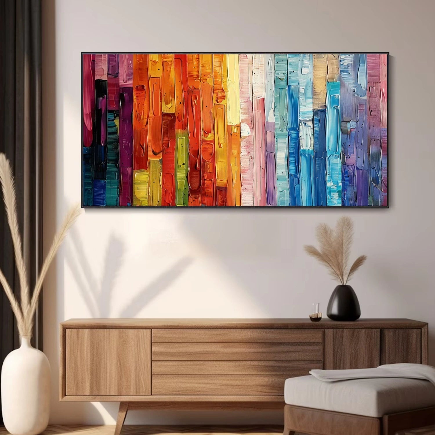 Colorful Abstract Textured Painting Canvas #AT091