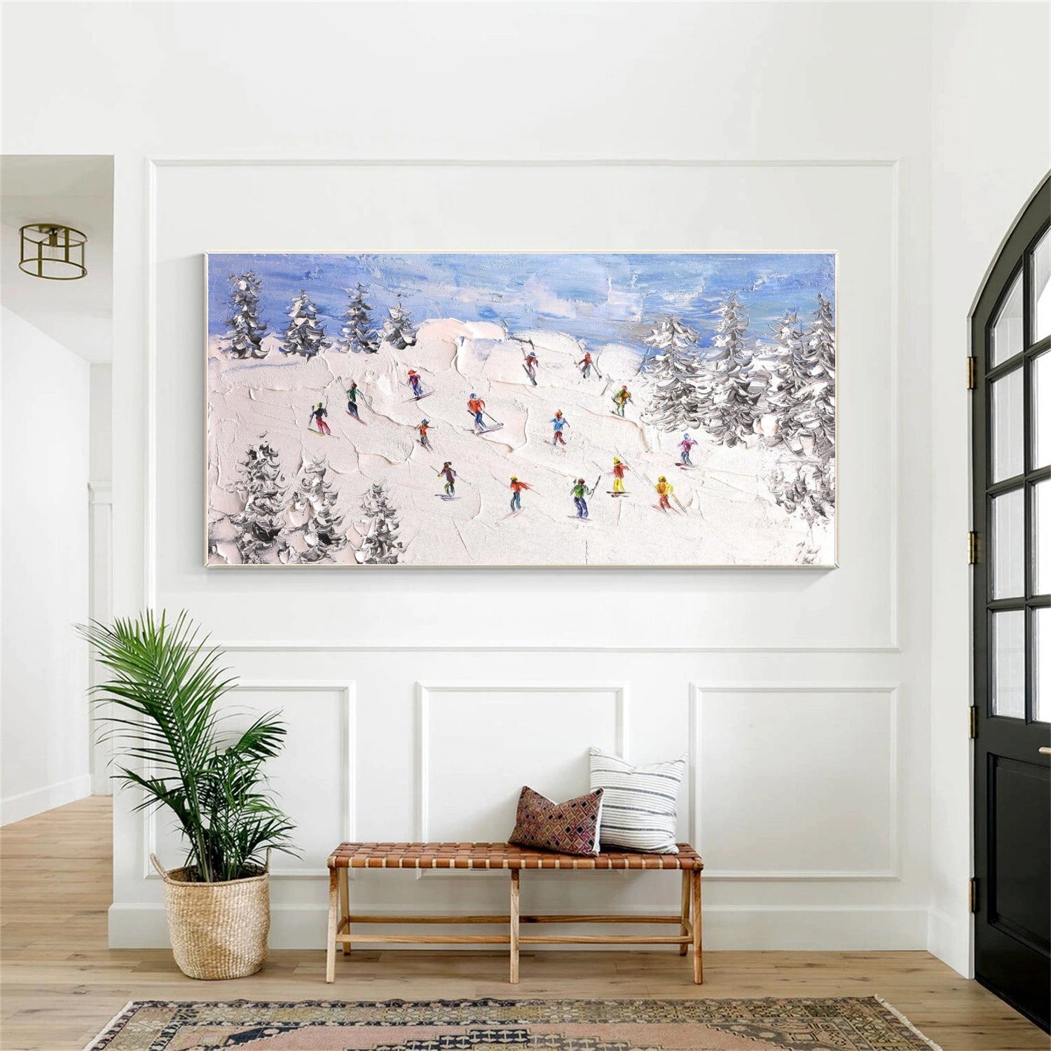 Skiing Sport Textured Wall Art #MS060