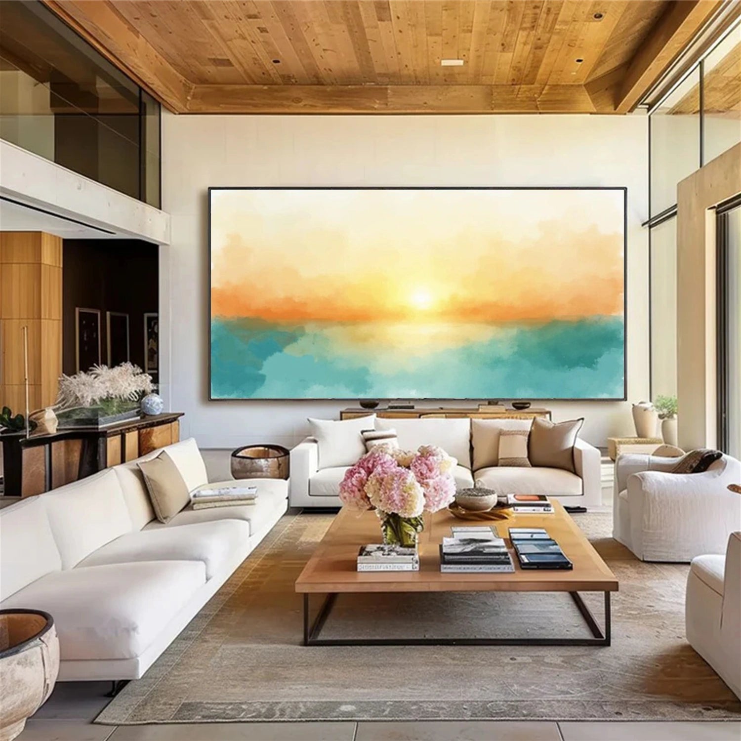 Ocean And Sky Abstract Wall Art #OS127