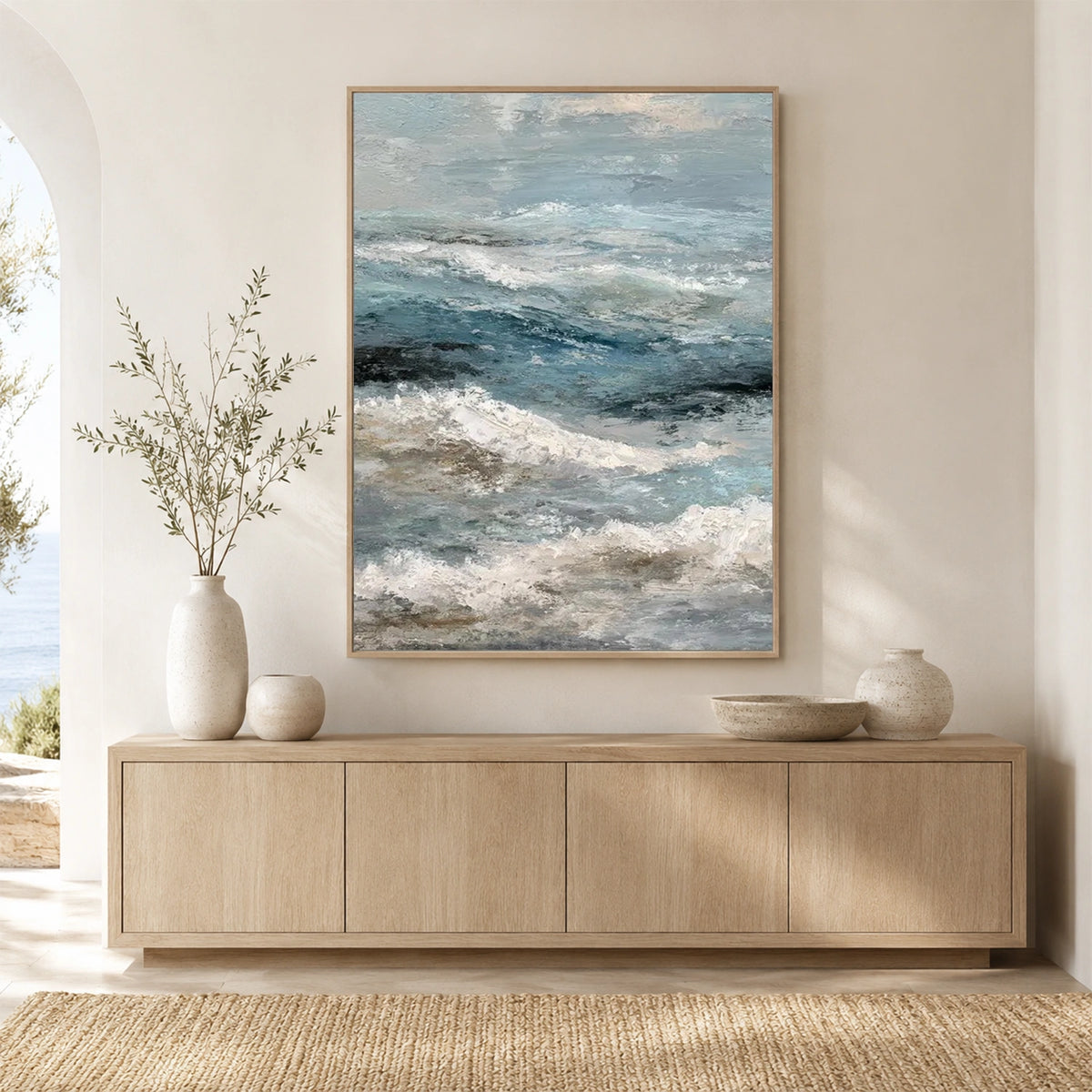 Ocean And Sky Abstract Textured Wall Art #OS219