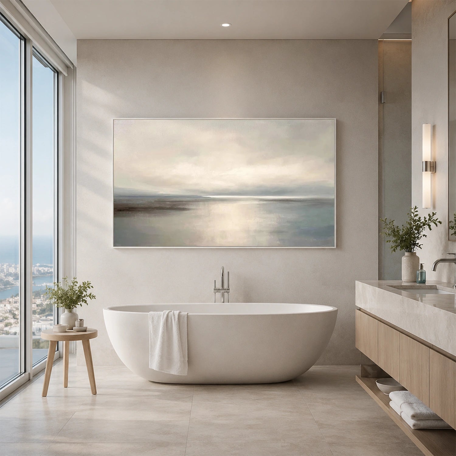 Ocean And Sky Abstract Wall Art #OS196