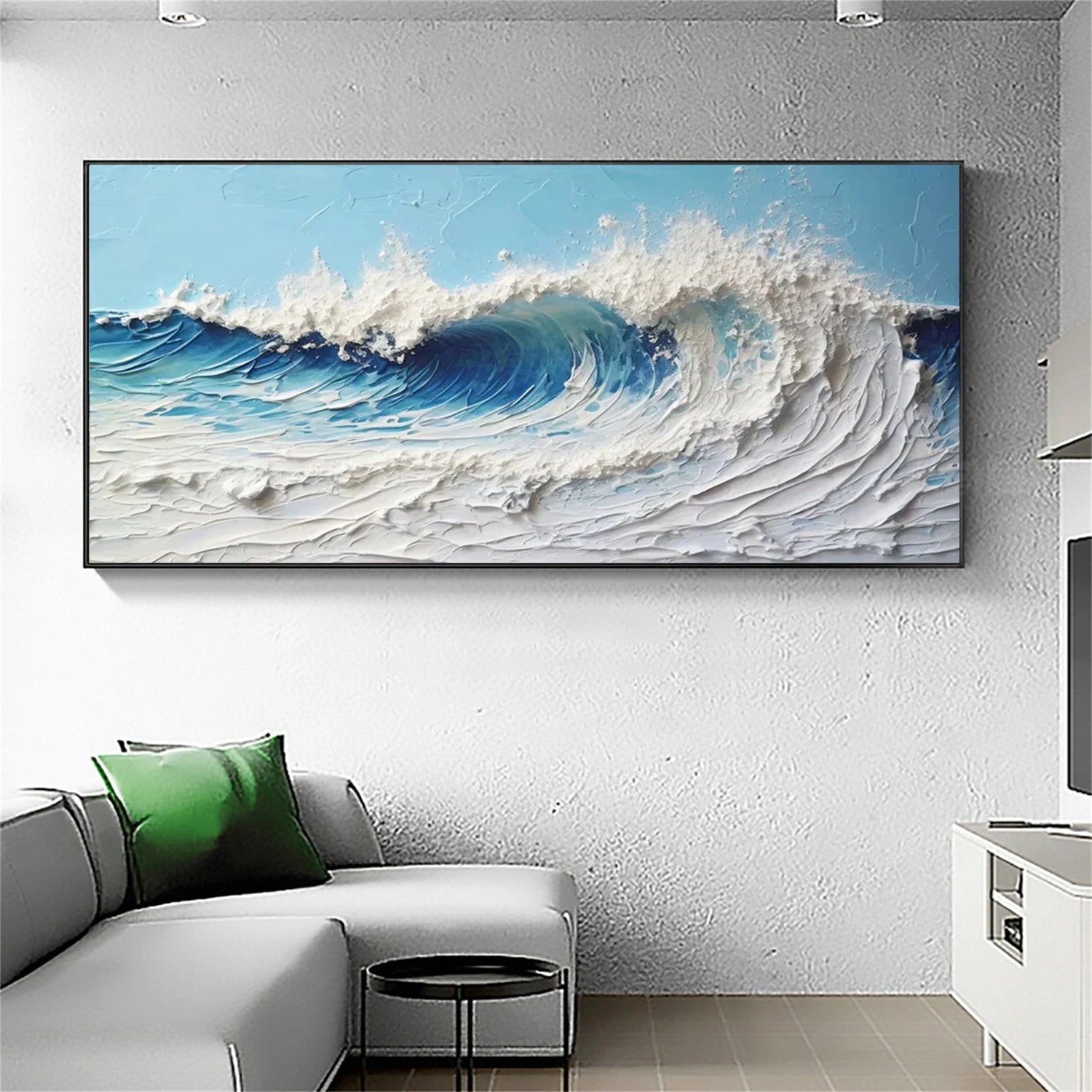 Ocean And Sky Textured Painting Canvas #OS010