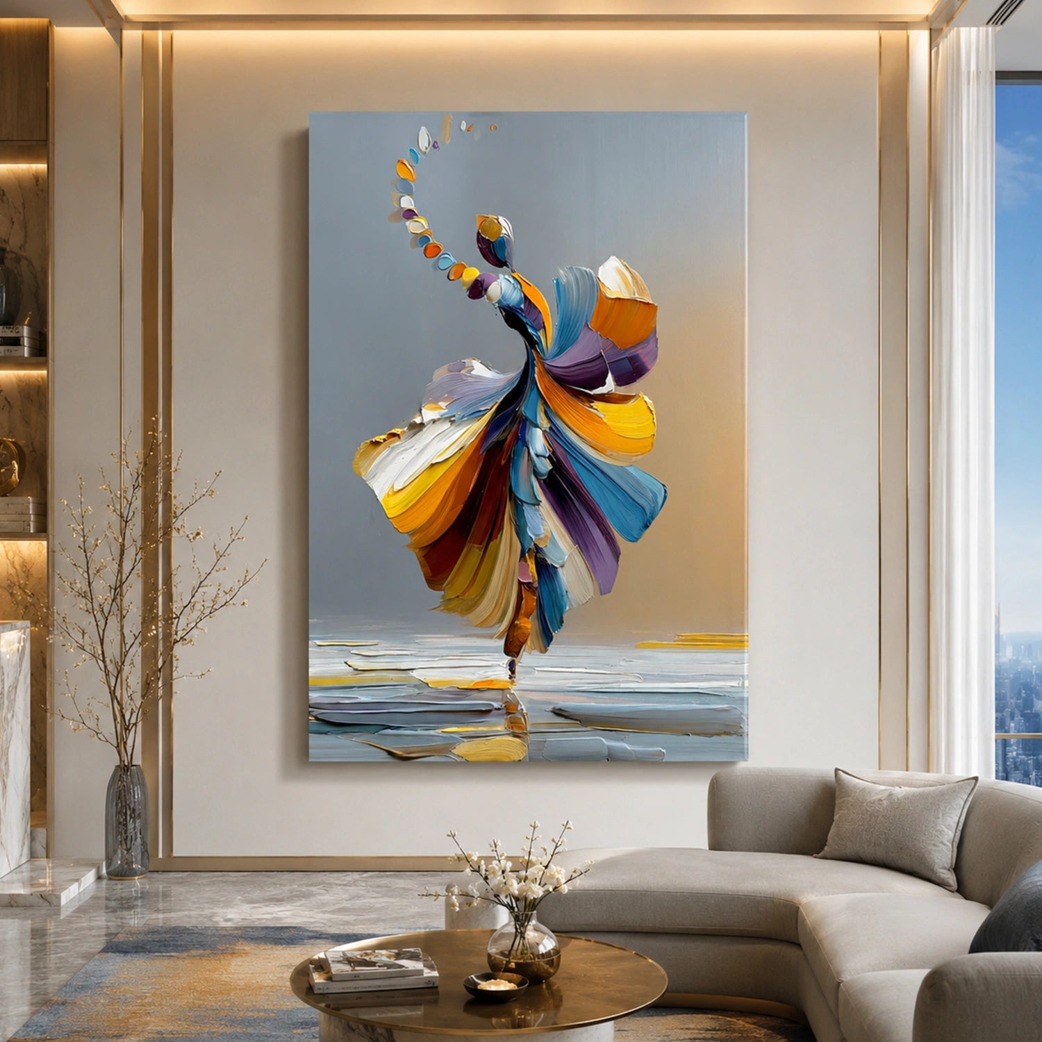 Abstract Portrait Textured Canvas Art #AE148