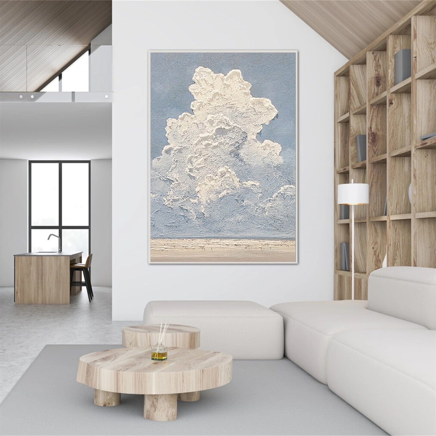 Ocean And Sky Abstract Textured Wall Art #OS087