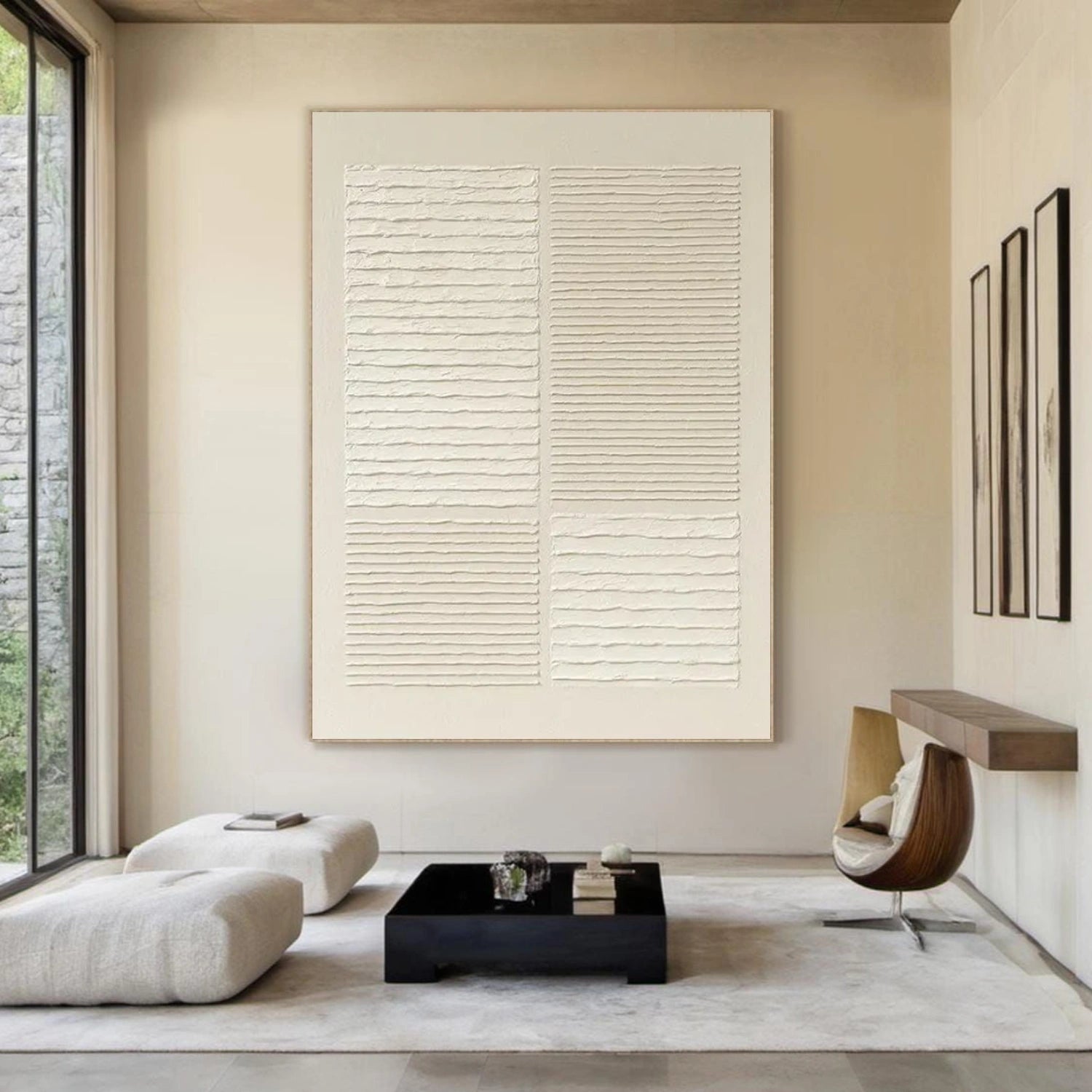 Beige Minimalist Textured Canvas Art #MT191