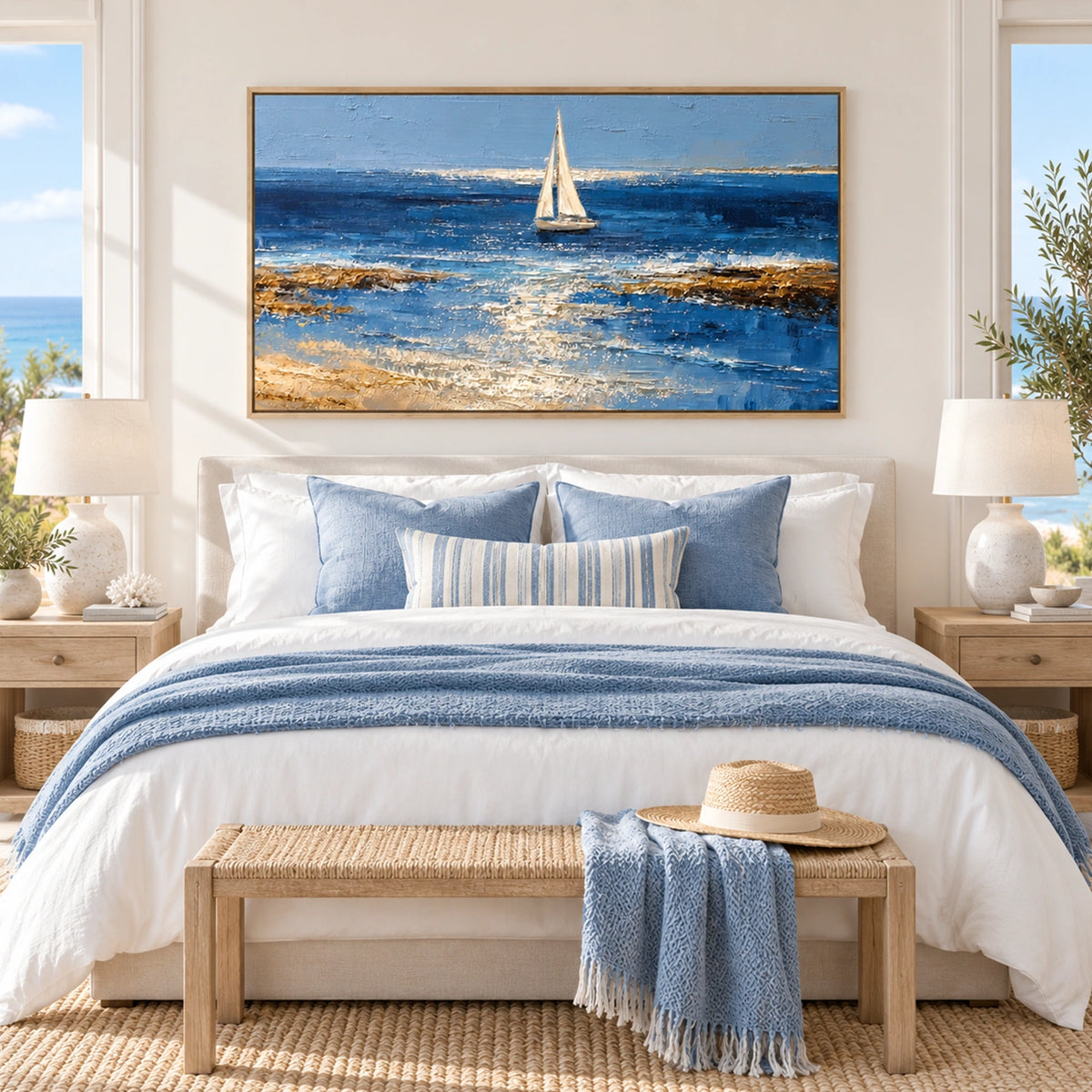 Ocean And Sky Abstract Textured Wall Art #OS215