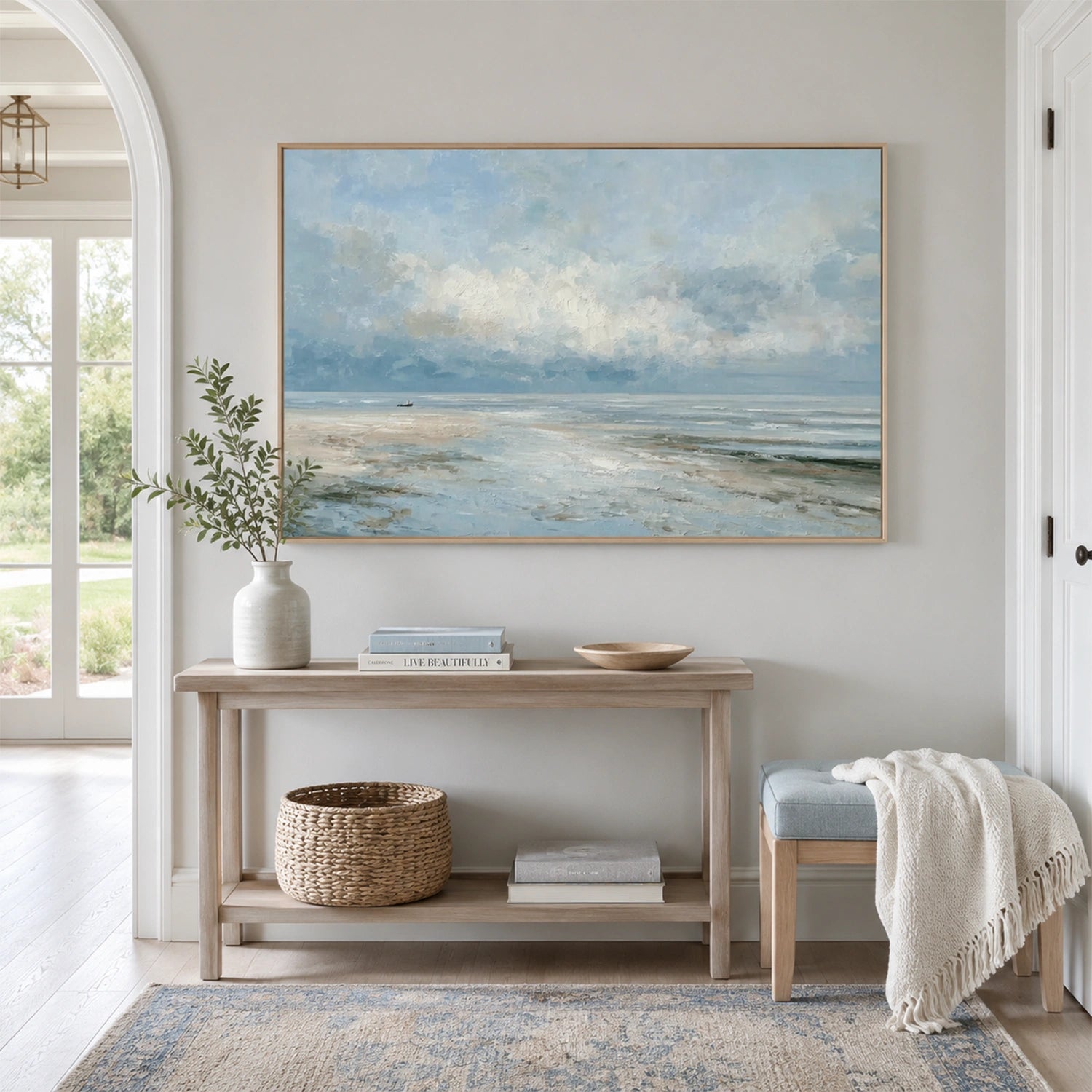 Ocean And Sky Abstract Textured Wall Art #OS182