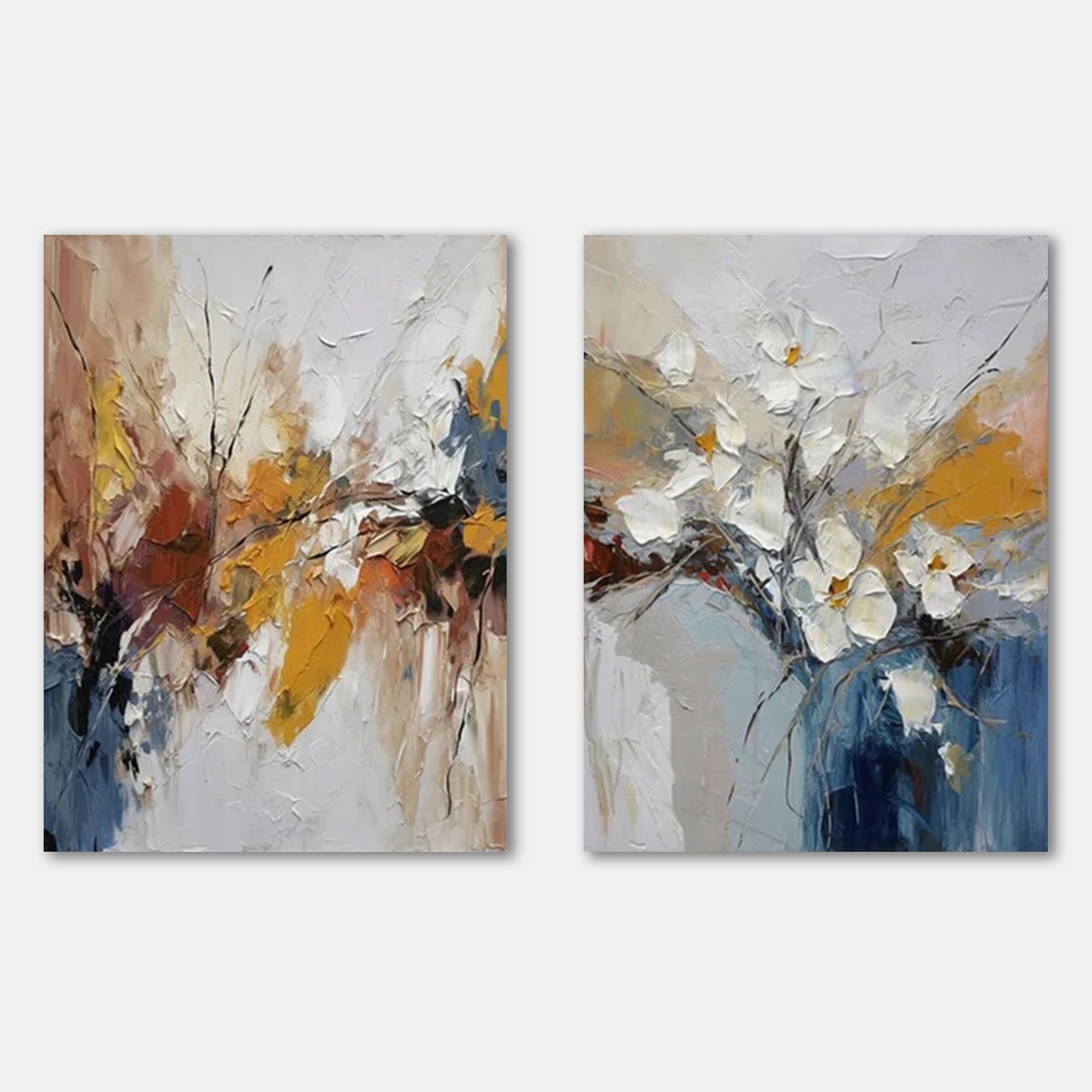 Colorful Flower Textured Painting Canvas #FP004