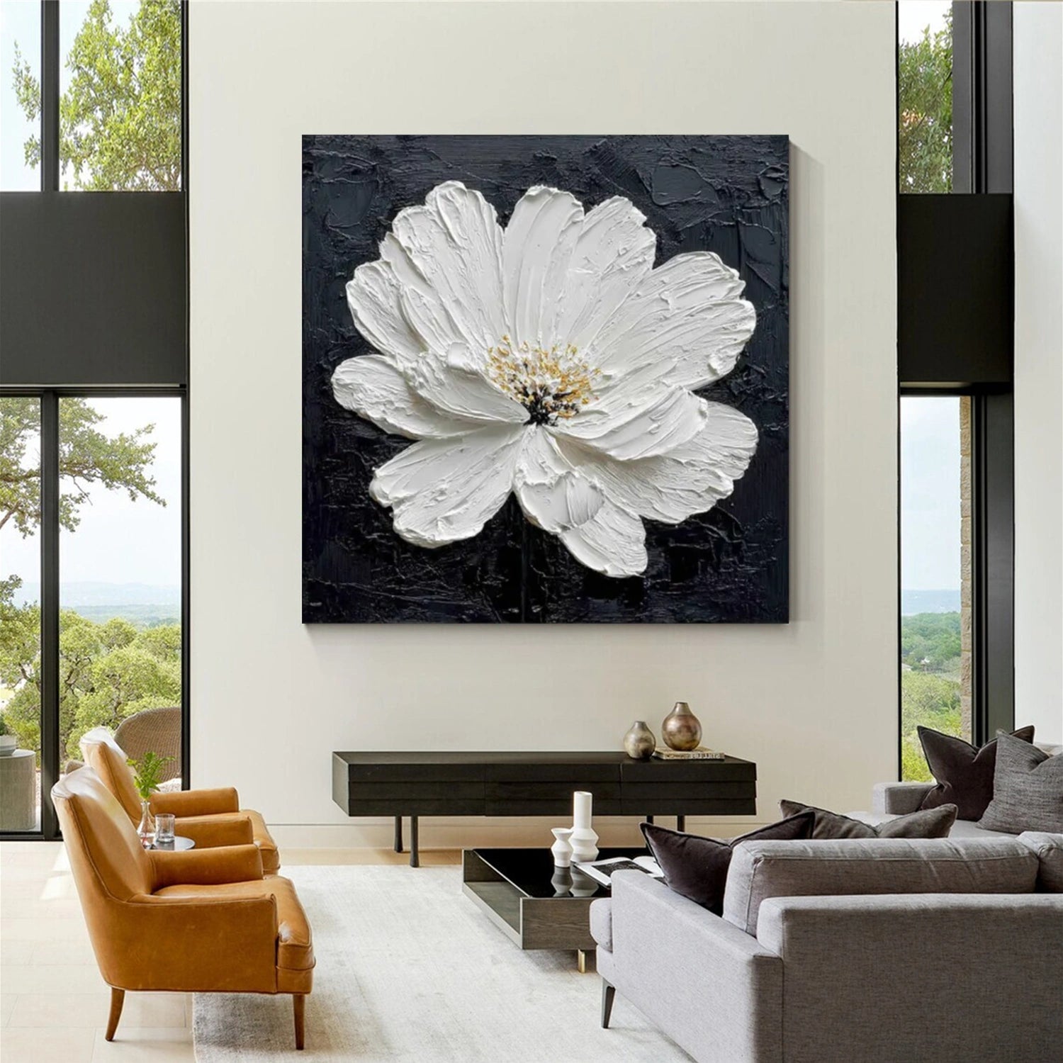 Flower Abstract Textured Wall Art #FP132
