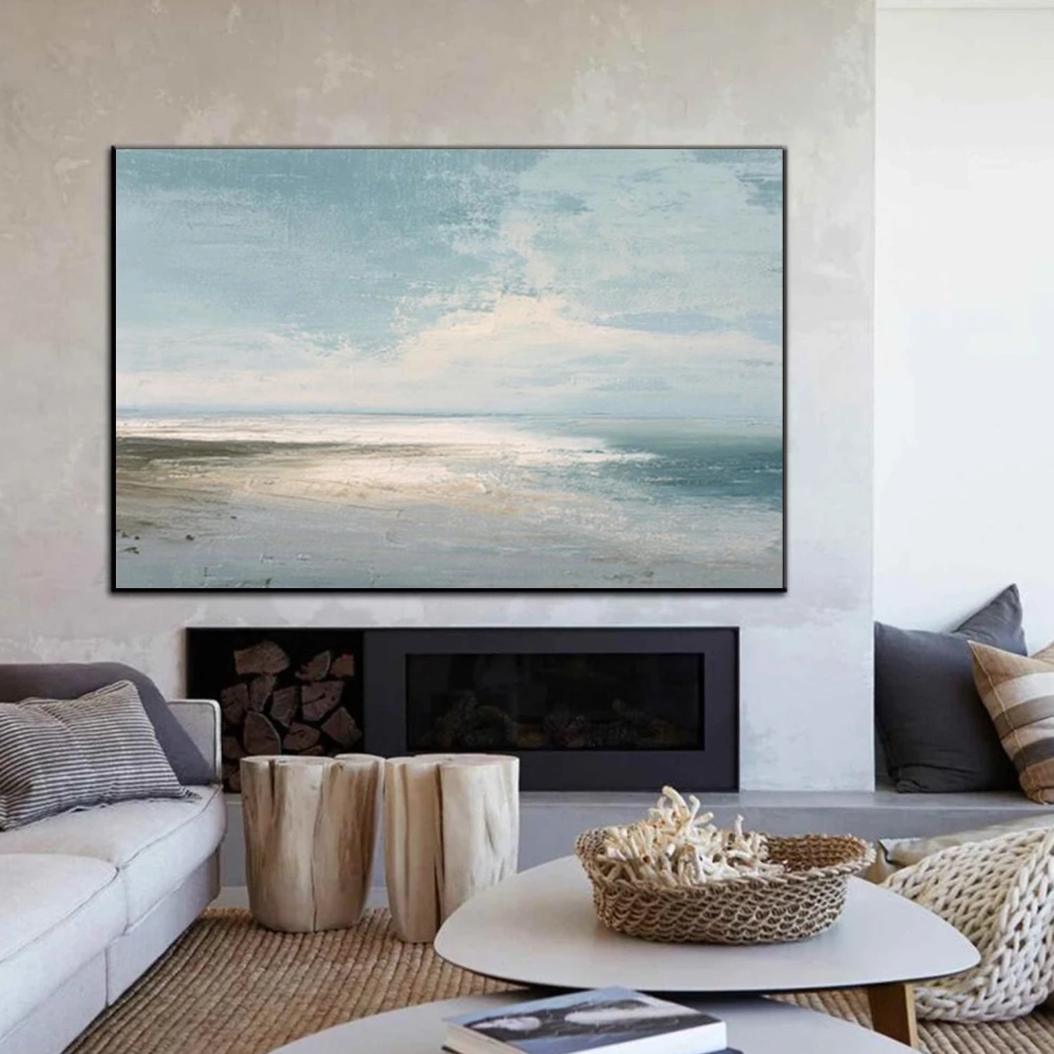 Ocean And Sky Abstract Wall Art #OS119