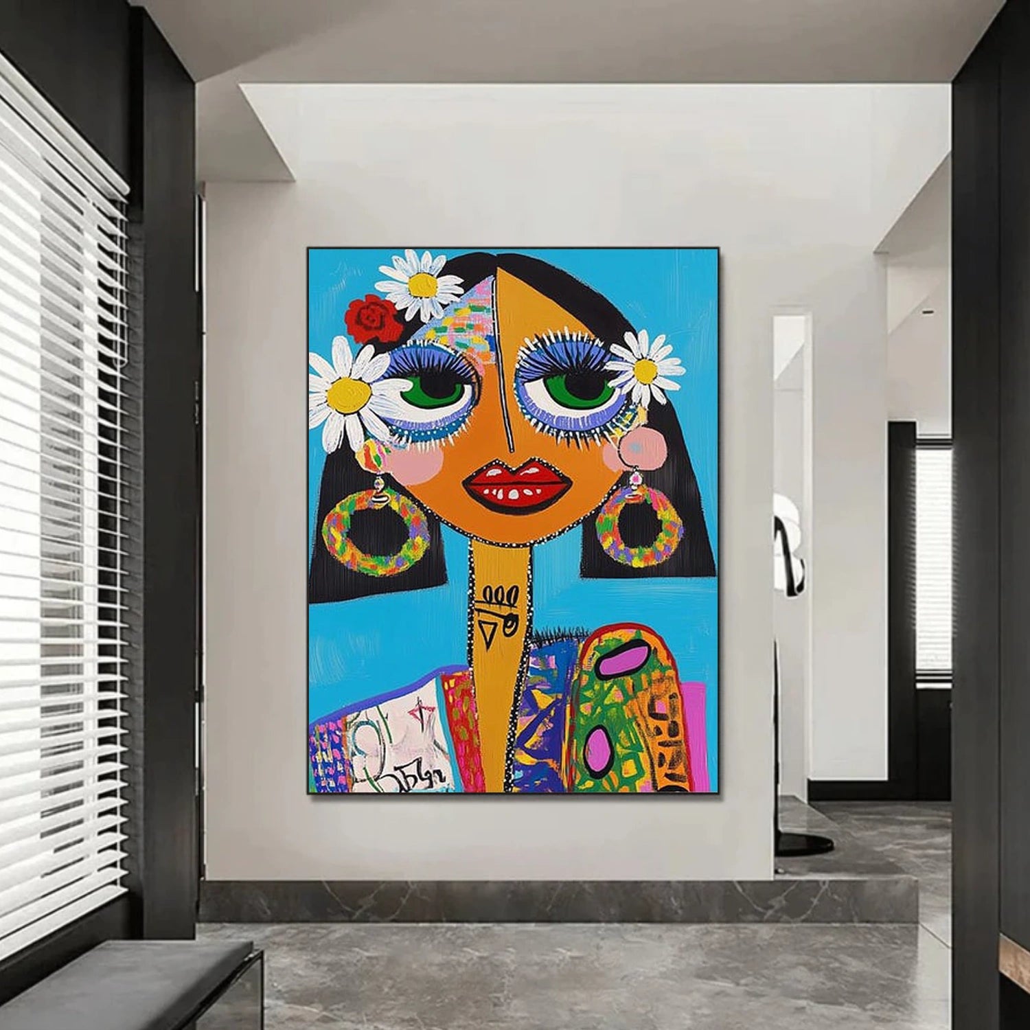 Abstract Portrait Canvas Art #AE119