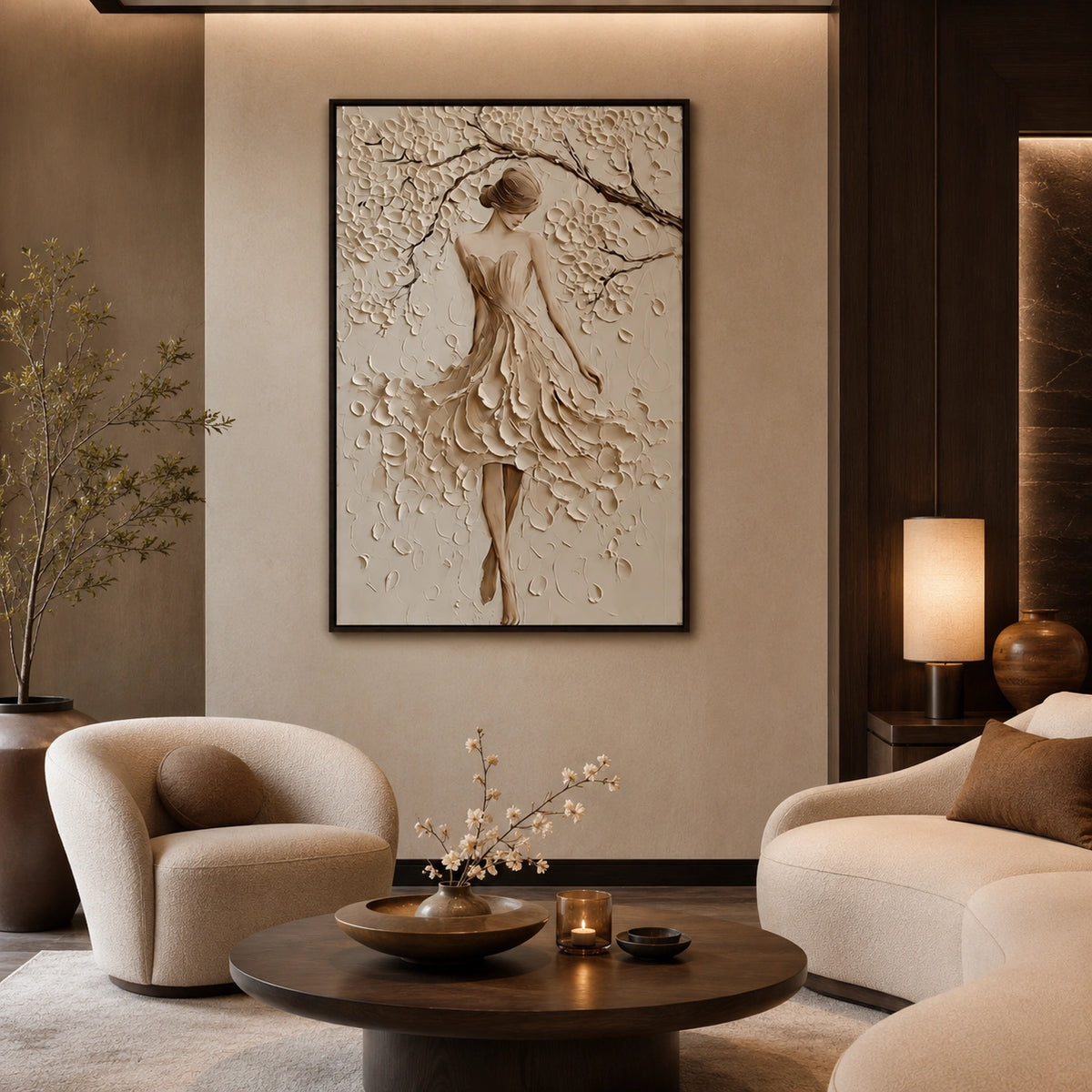 Abstract Portrait Textured Canvas Art #AE158